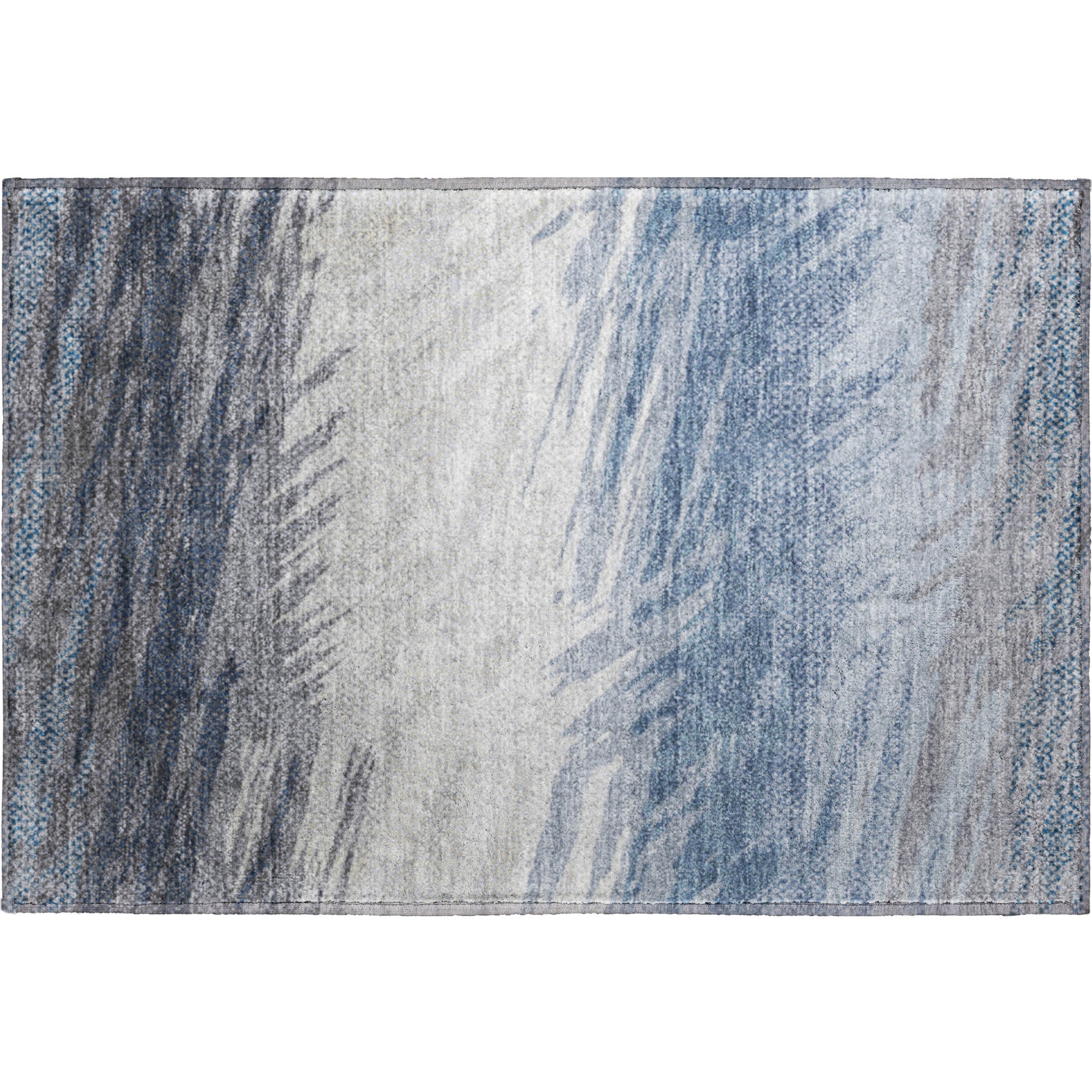 Bangkok Machine Washable Transitional Denim Blue Rug 1'8" x 2'6" #shape_Rectangle