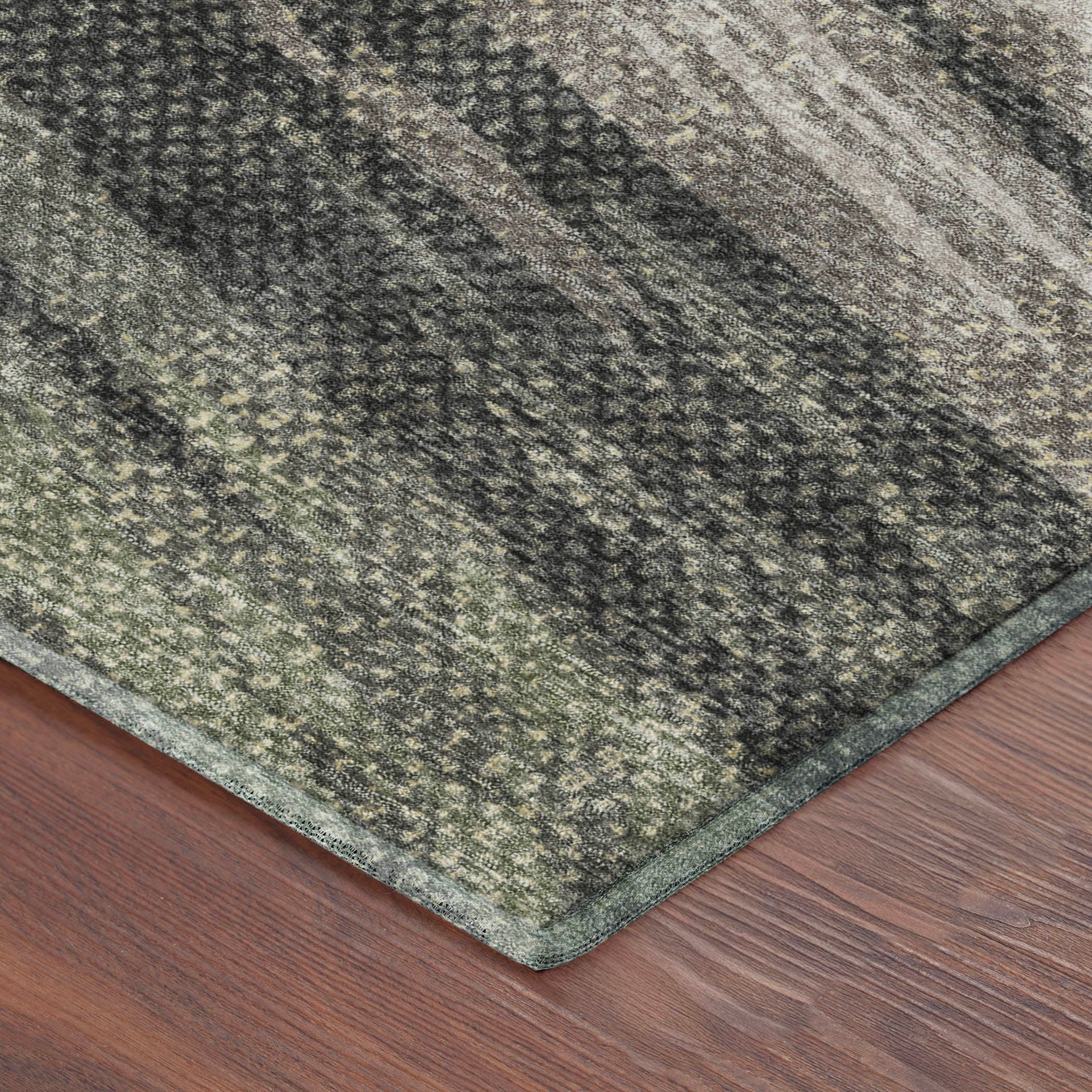 Bangkok Machine Washable Transitional Fern Green Rug 1'8" x 2'6" #shape_Rectangle