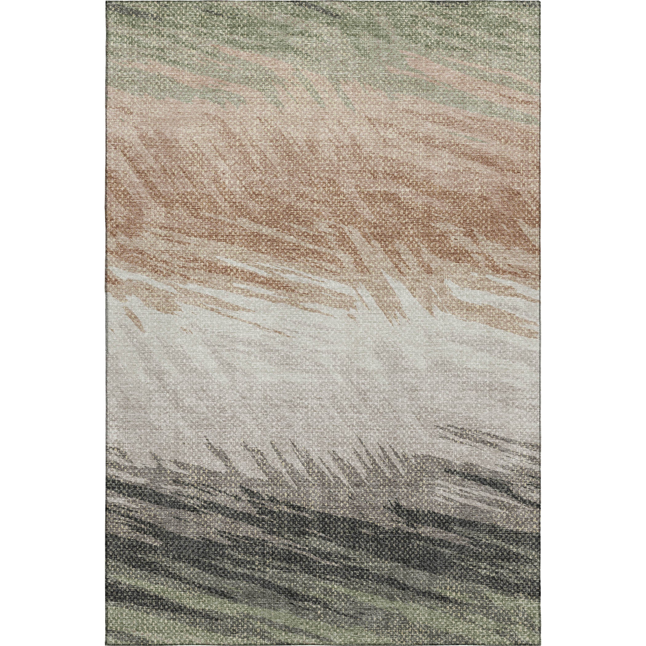 Bangkok Machine Washable Transitional Fern Green Rug 2'6" x 3'10" #shape_Rectangle
