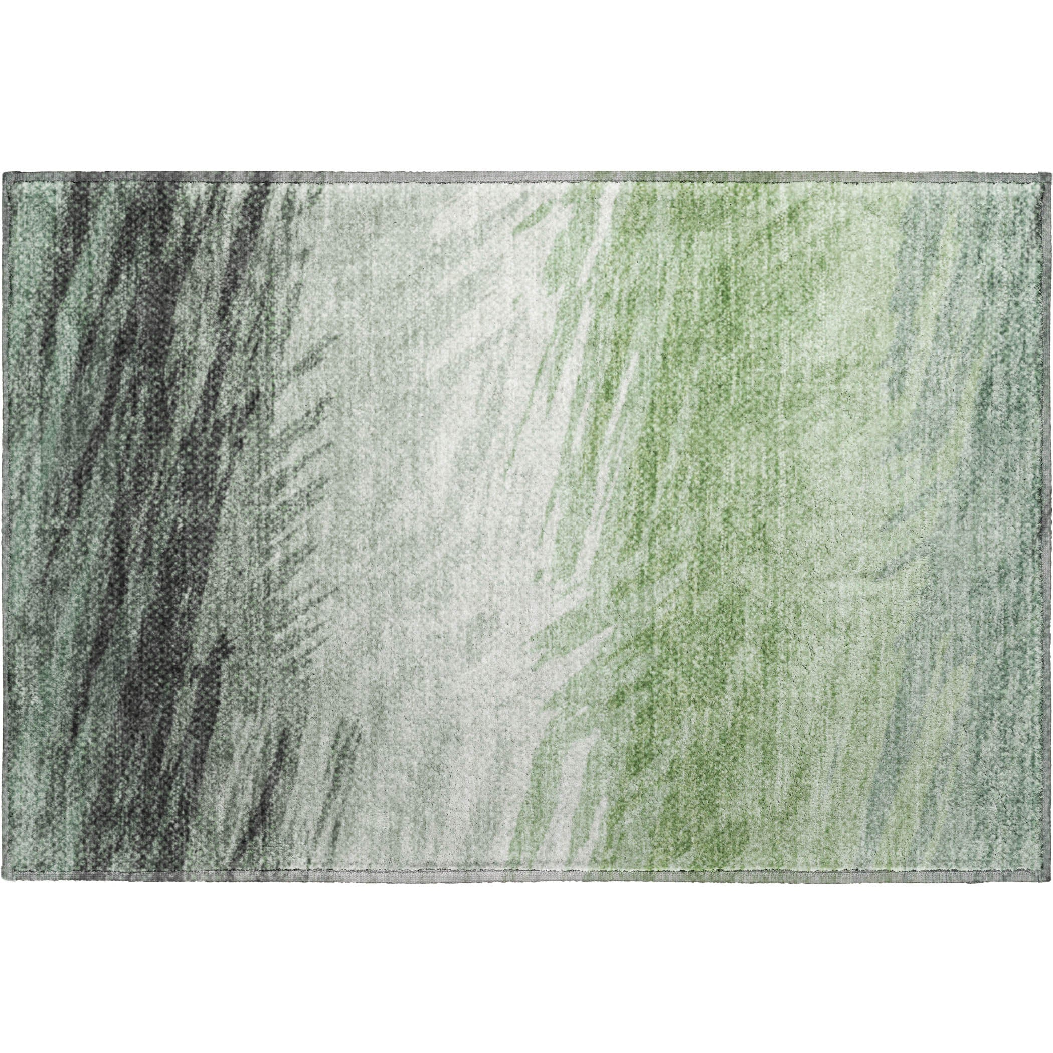 Bangkok Machine Washable Transitional Green Rug 1'8" x 2'6" #shape_Rectangle