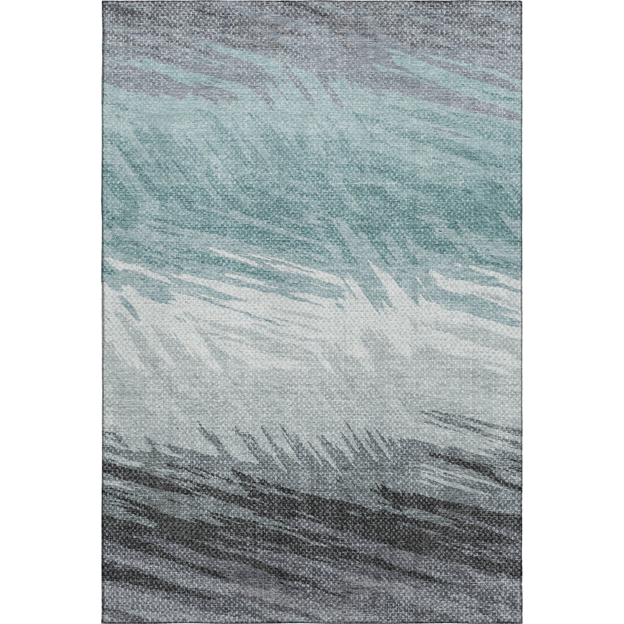 Bangkok Machine Washable Transitional Teal Rug 2'6" x 3'10" #shape_Rectangle