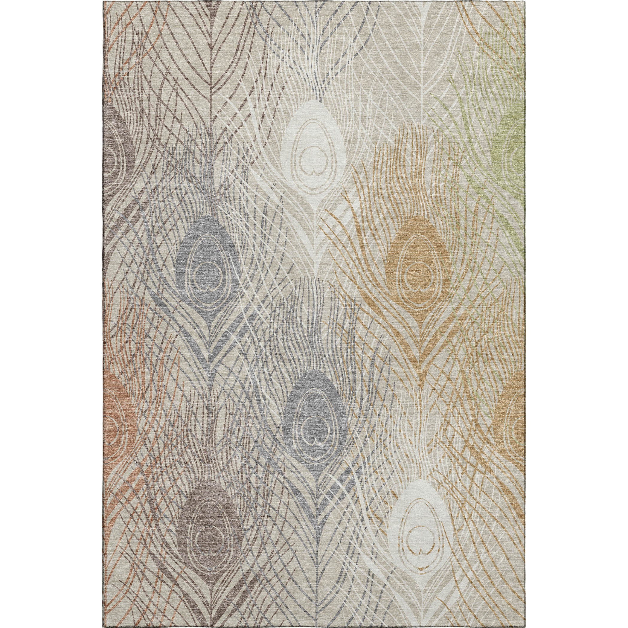 Zanzibar Machine Washable Transitional Beige Brown Rug 2'6" x 3'10" #shape_Rectangle