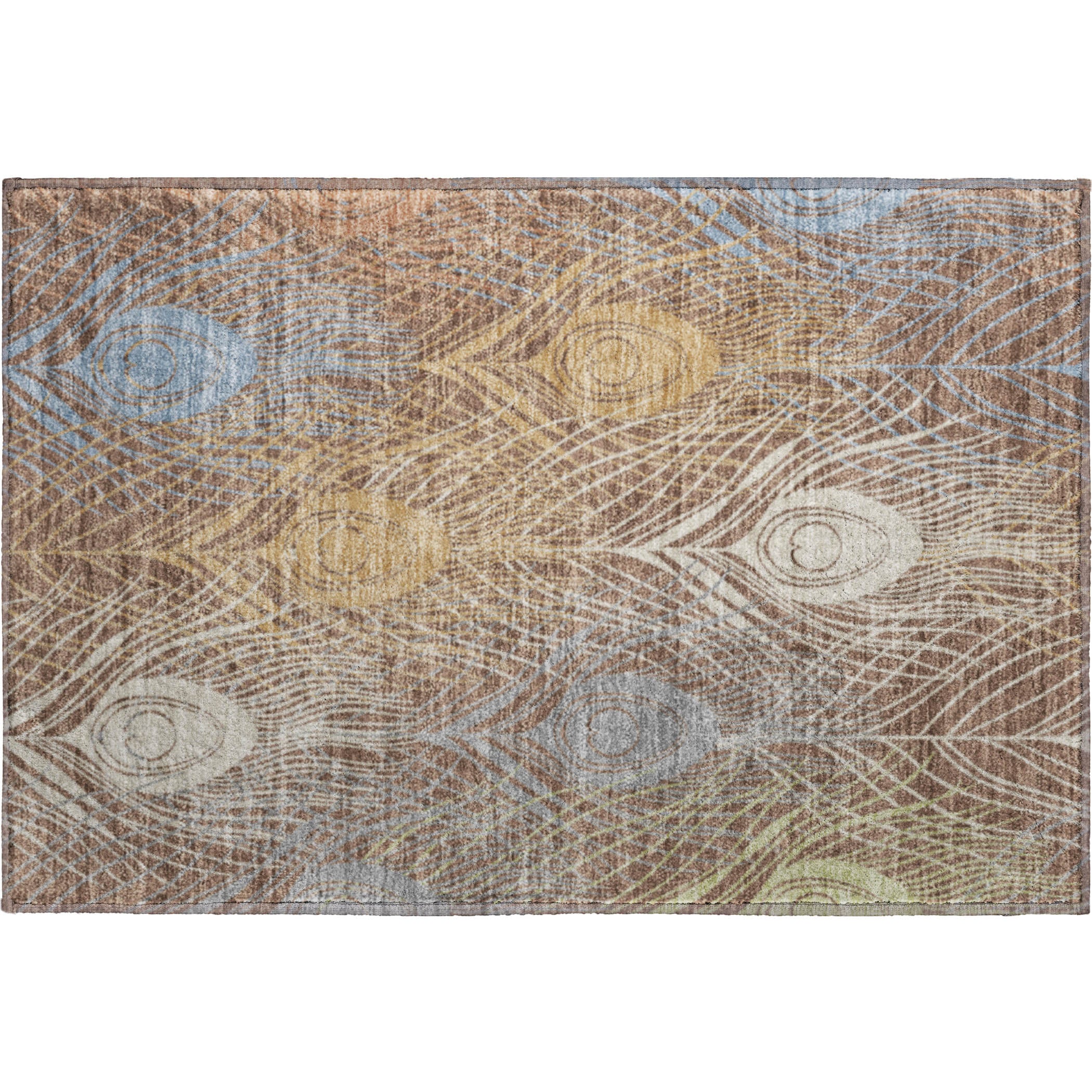 Zanzibar Machine Washable Transitional Brown Rug 1'8" x 2'6" #shape_Rectangle