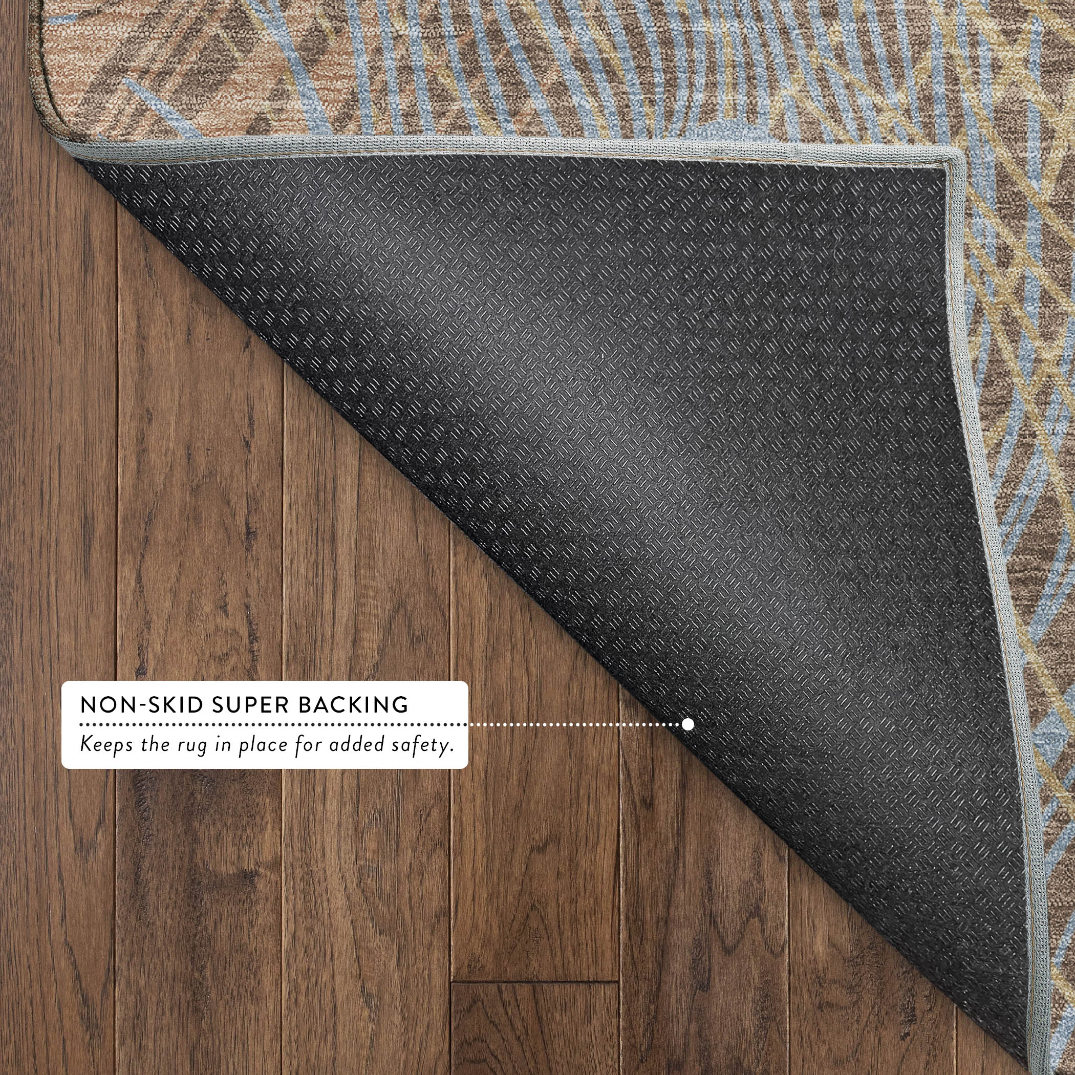 Zanzibar Machine Washable Transitional Brown Rug 1'8" x 2'6" #shape_Rectangle