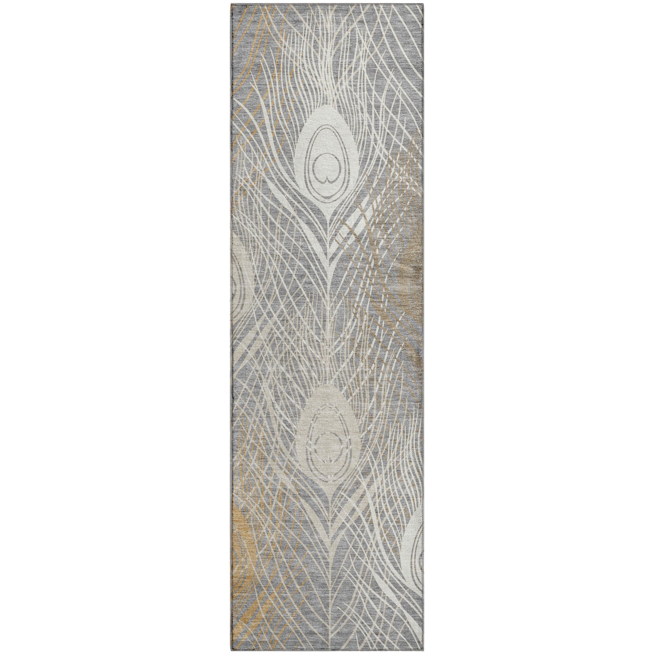 Zanzibar Machine Washable Transitional Gray Rug 2'3" x 7'6" #shape_Runner