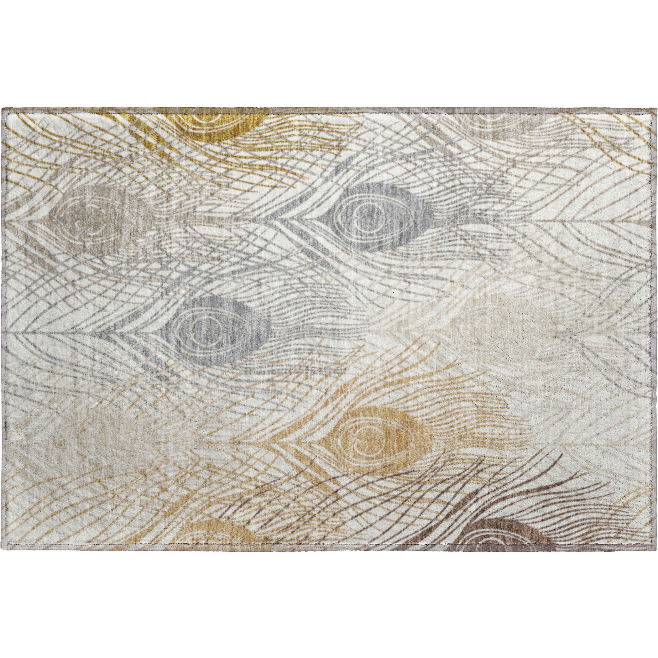 Zanzibar Machine Washable Transitional Ivory Rug 1'8" x 2'6" #shape_Rectangle