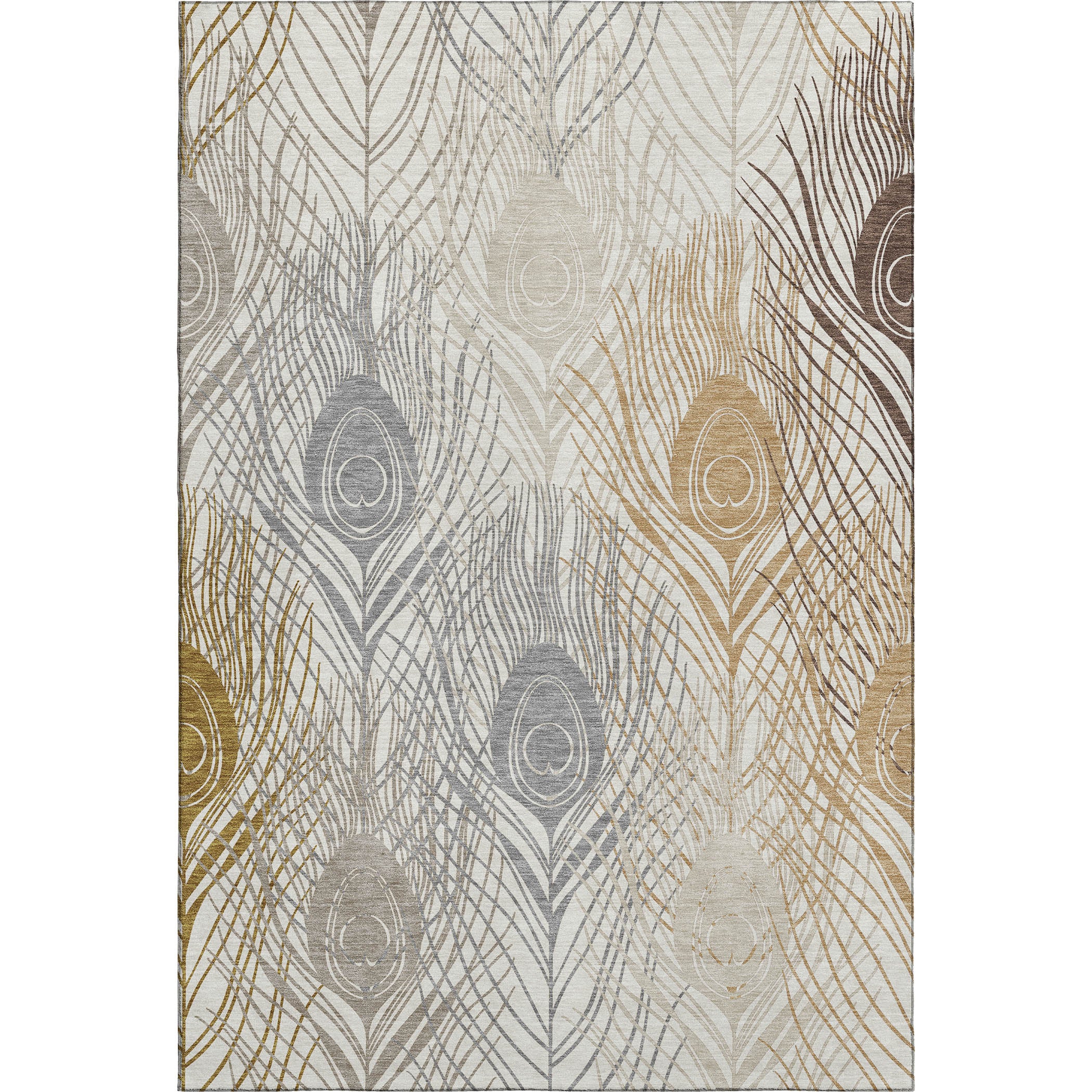 Zanzibar Machine Washable Transitional Ivory Rug 2'6" x 3'10" #shape_Rectangle