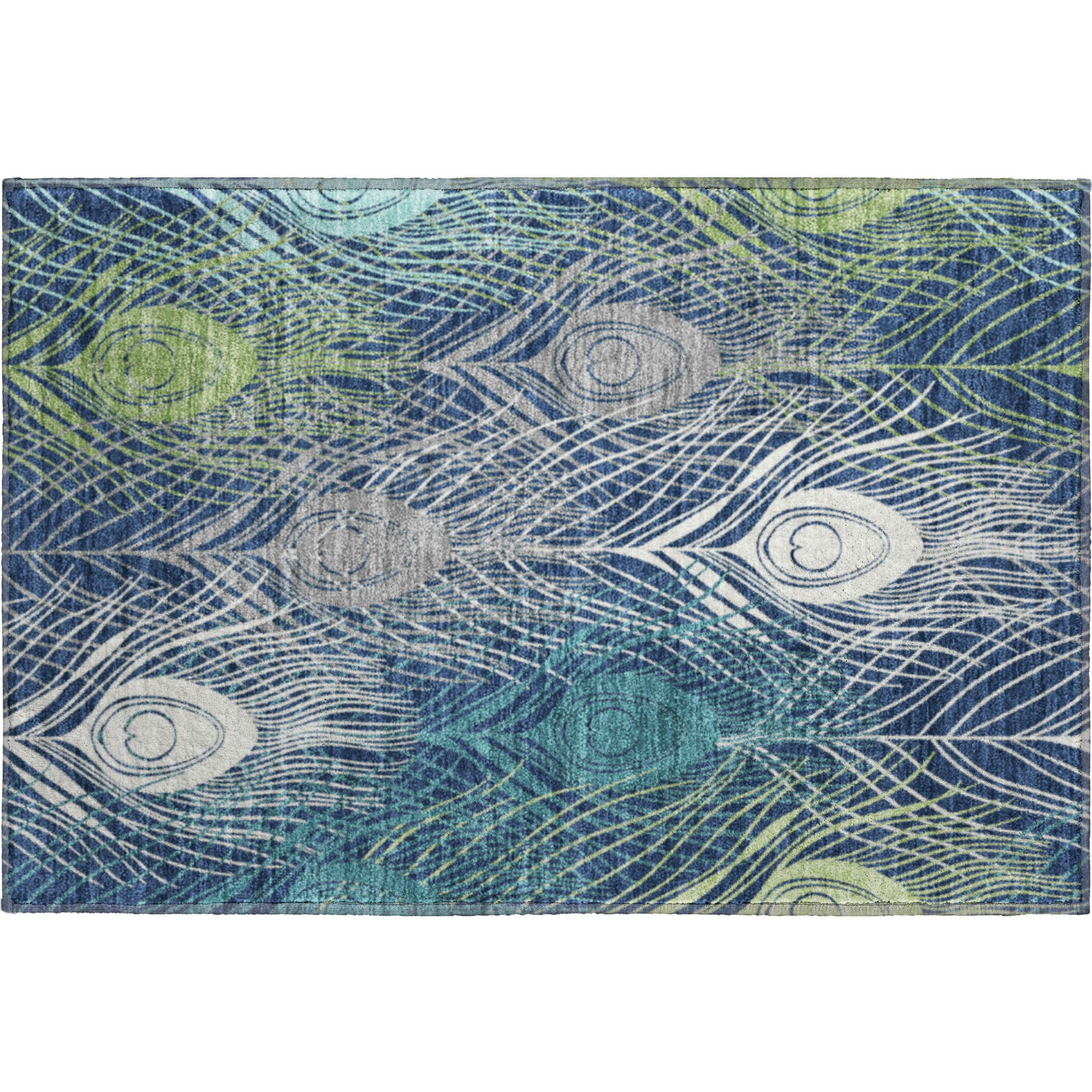 Zanzibar Machine Washable Transitional Navy Blue Rug 1'8" x 2'6" #shape_Rectangle