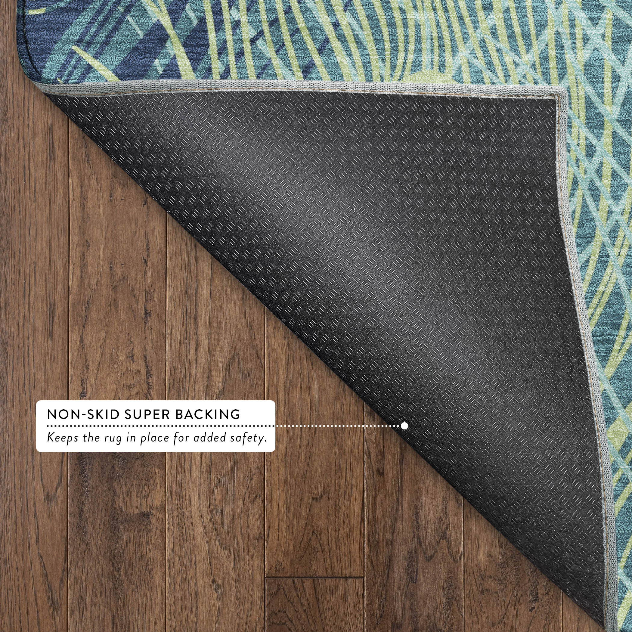 Zanzibar Machine Washable Transitional Teal Rug 1'8" x 2'6" #shape_Rectangle