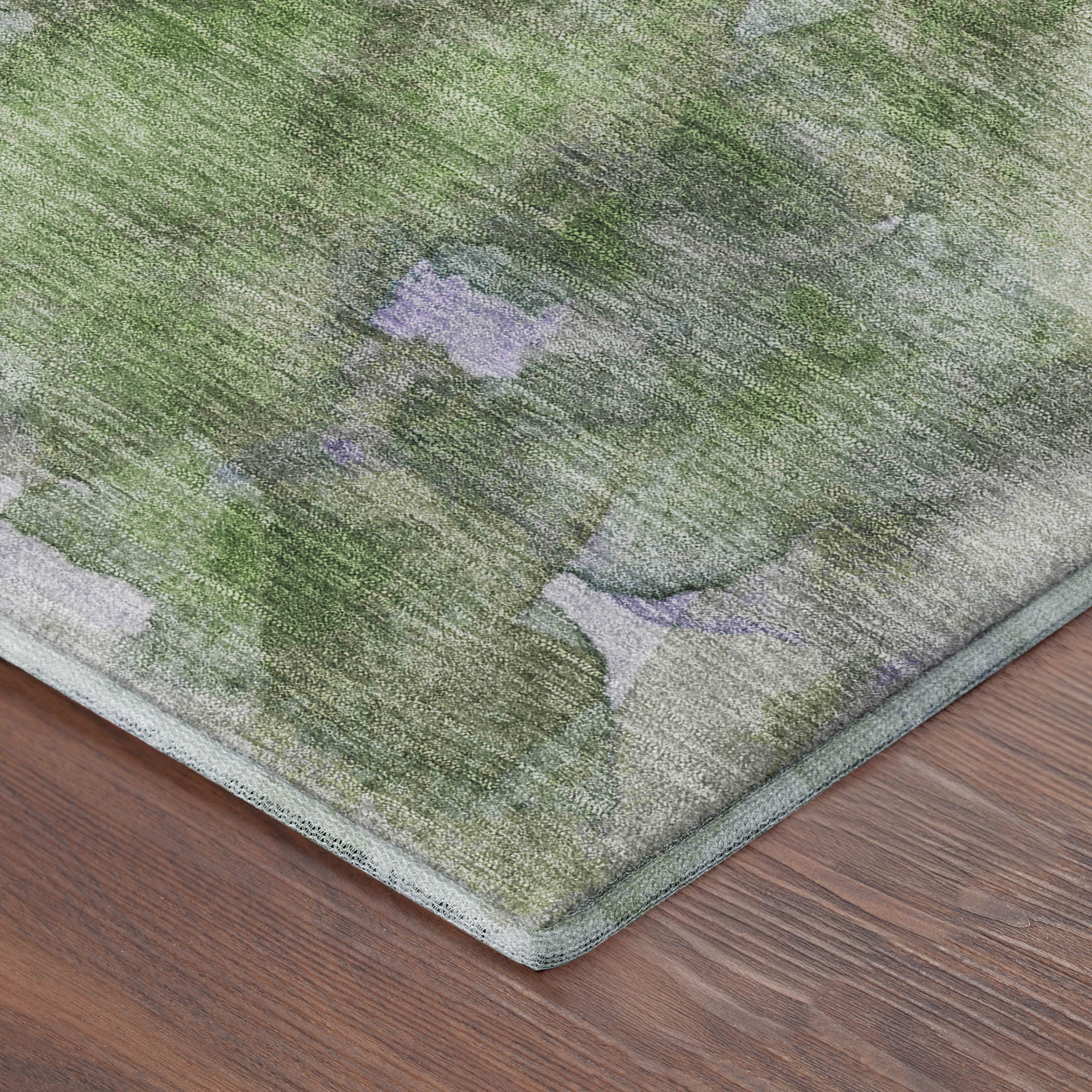 Athens Machine Washable Transitional Green Rug 1'8" x 2'6" #shape_Rectangle