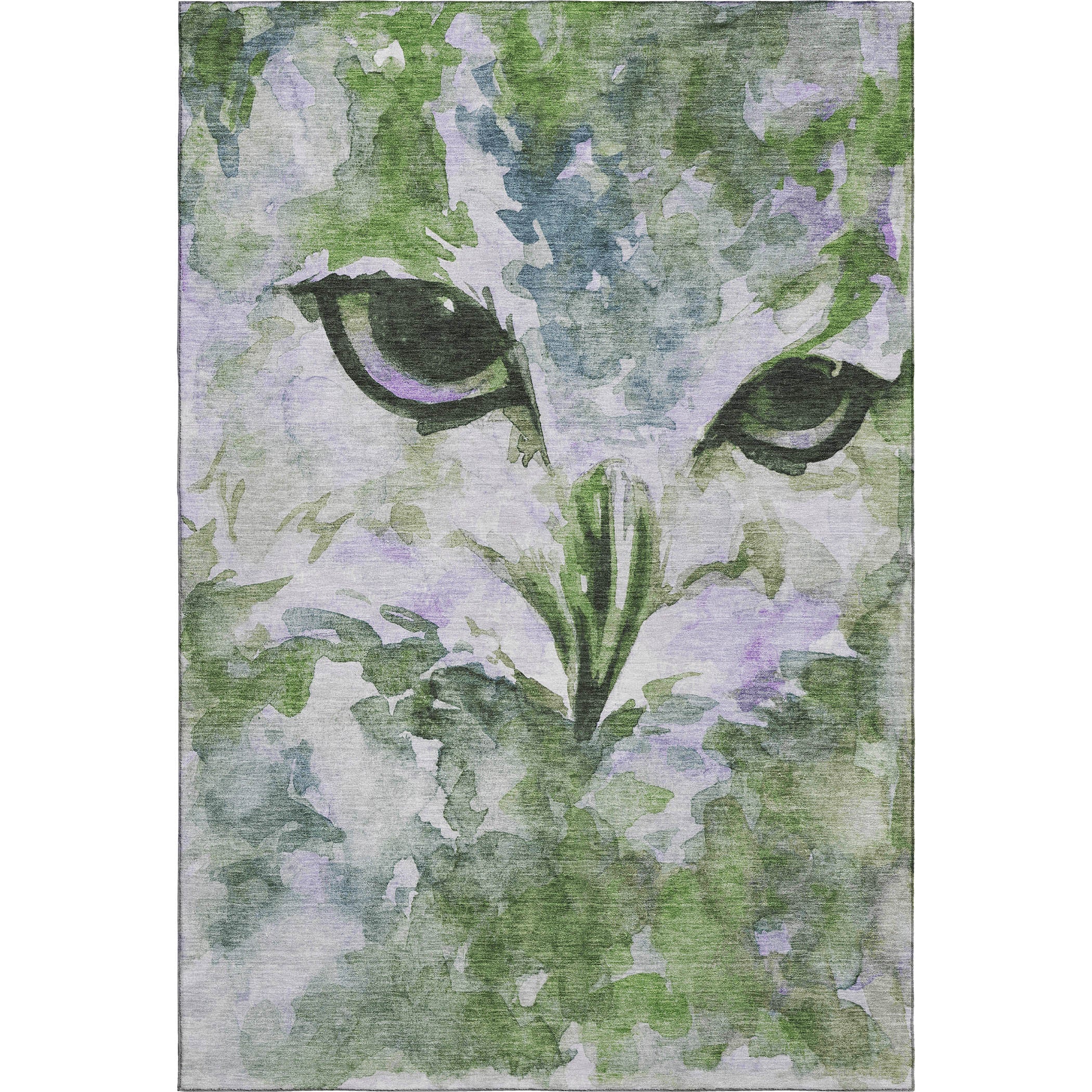 Athens Machine Washable Transitional Green Rug 2'6" x 3'10" #shape_Rectangle