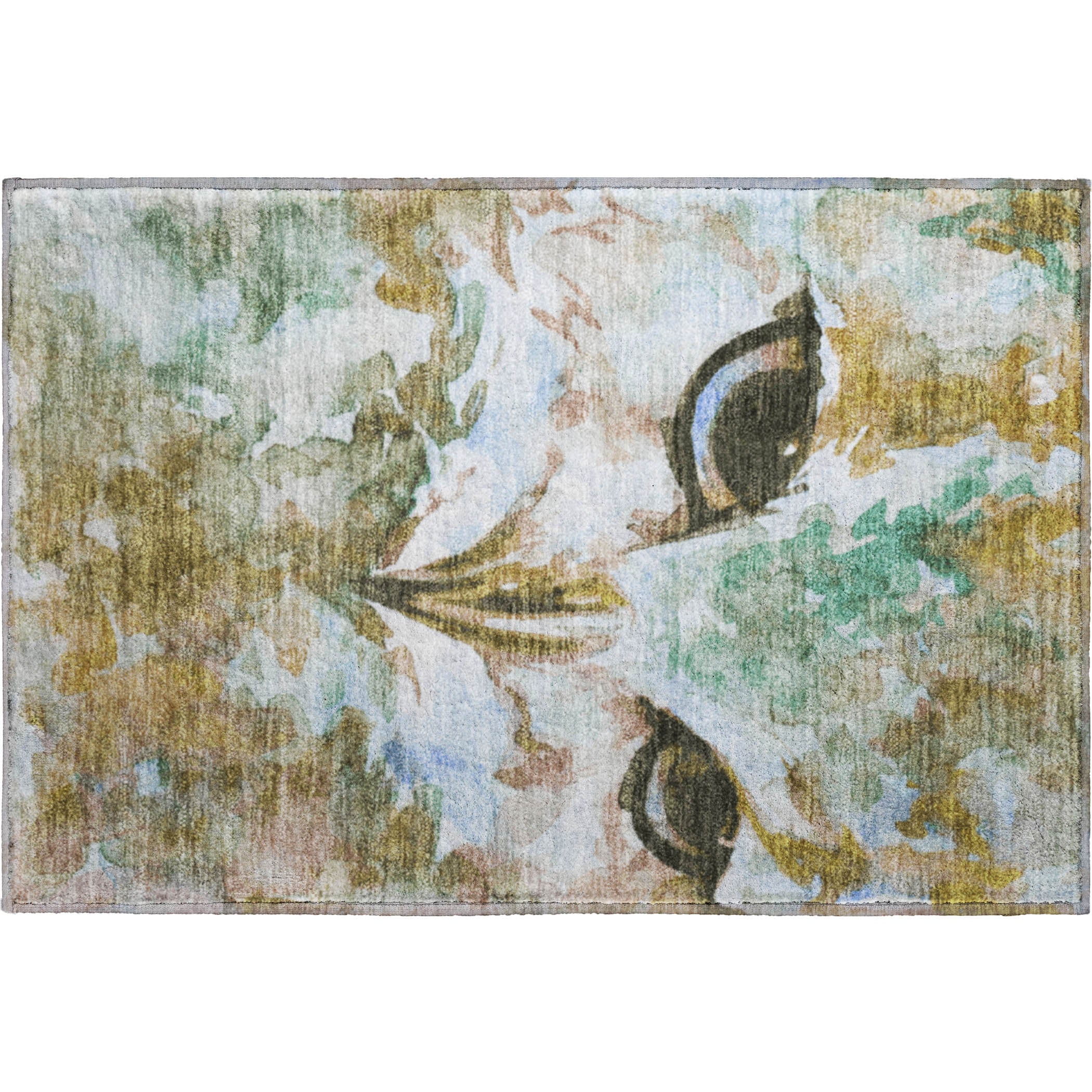 Athens Machine Washable Transitional Mocha Brown Rug 1'8" x 2'6" #shape_Rectangle