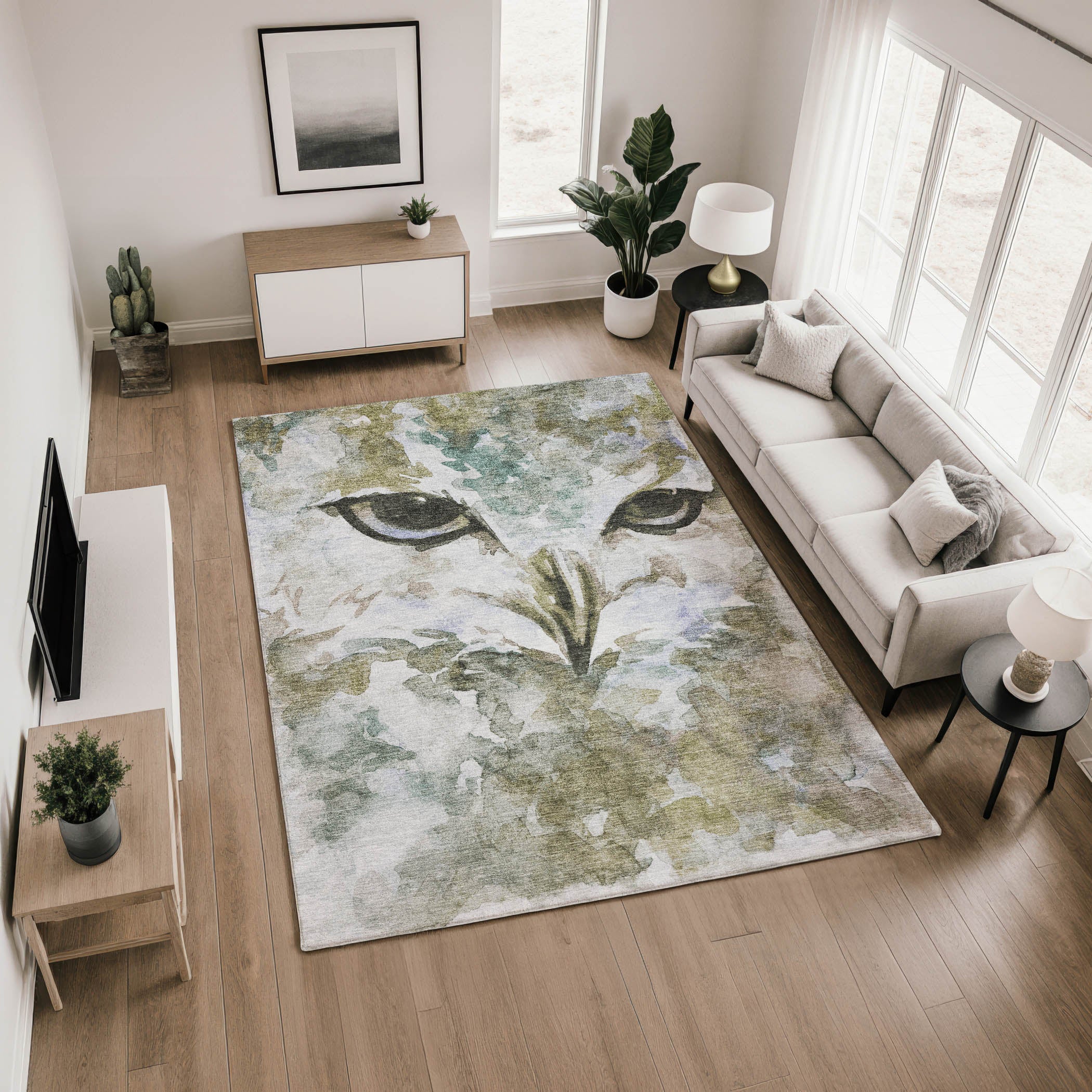 Athens Machine Washable Transitional Taupe Brown Rug 2'6" x 3'10" #shape_Rectangle