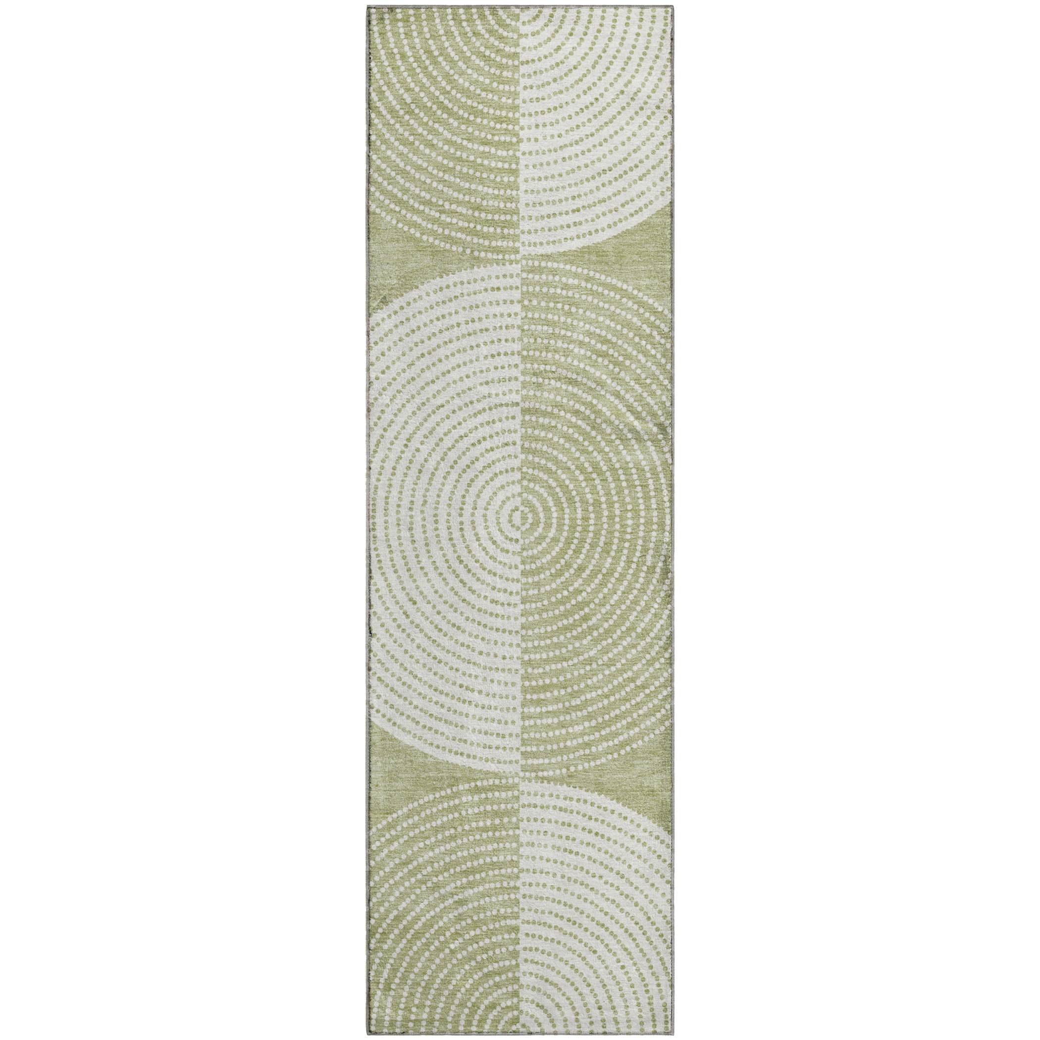 Santorini Machine Washable Transitional Aloe Green Rug 2'3" x 7'6" #shape_Runner