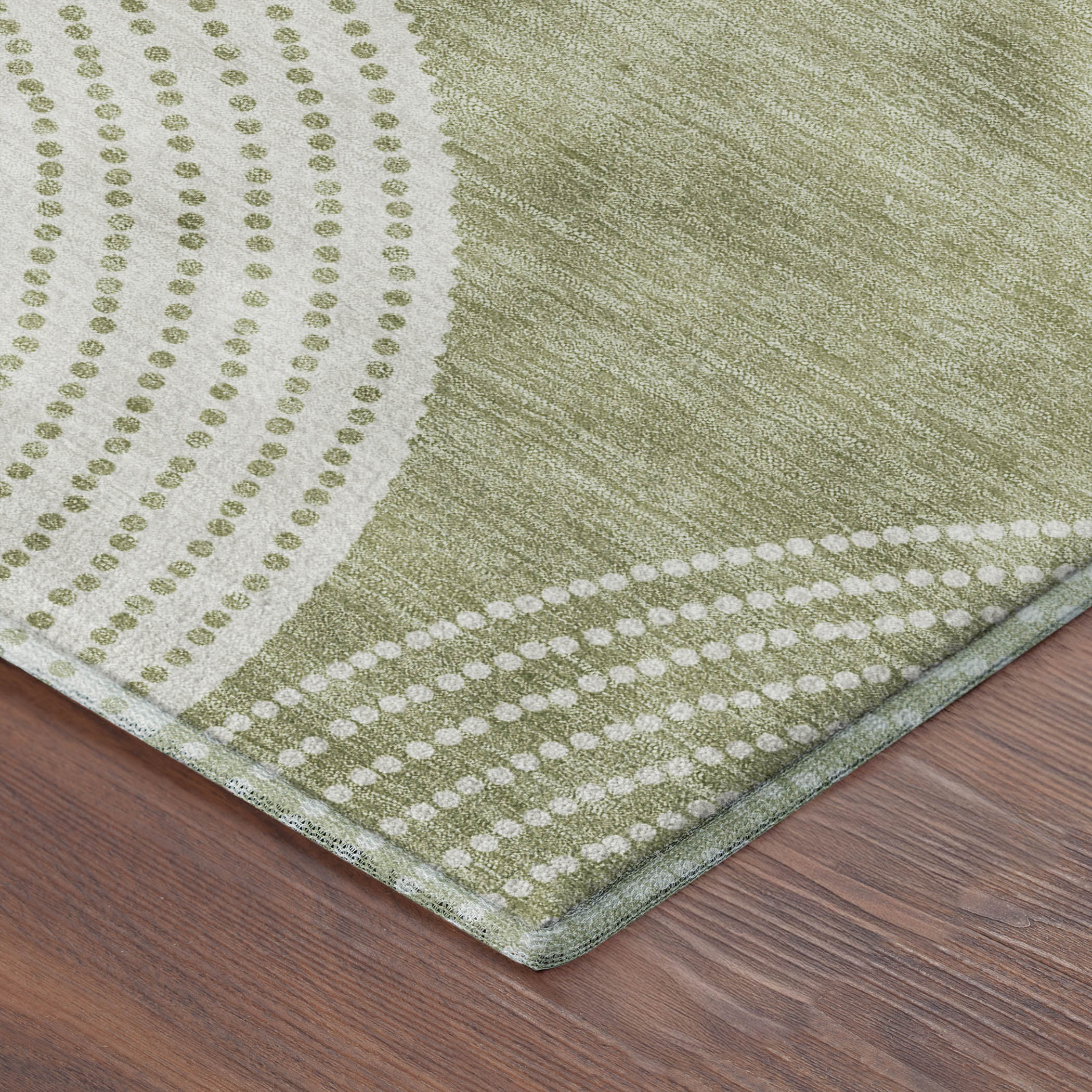 Santorini Machine Washable Transitional Aloe Green Rug 1'8" x 2'6" #shape_Rectangle