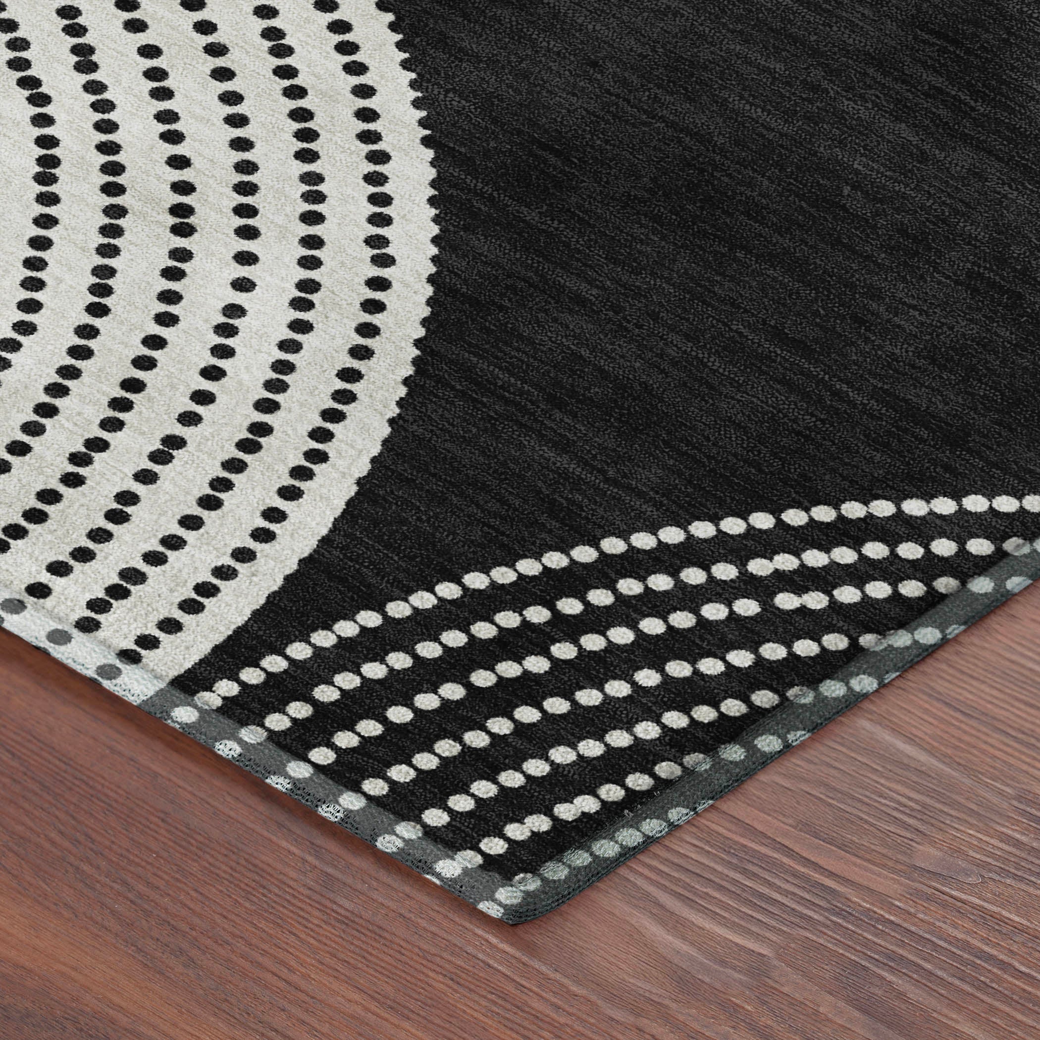 Santorini Machine Washable Transitional Black Rug 1'8" x 2'6" #shape_Rectangle