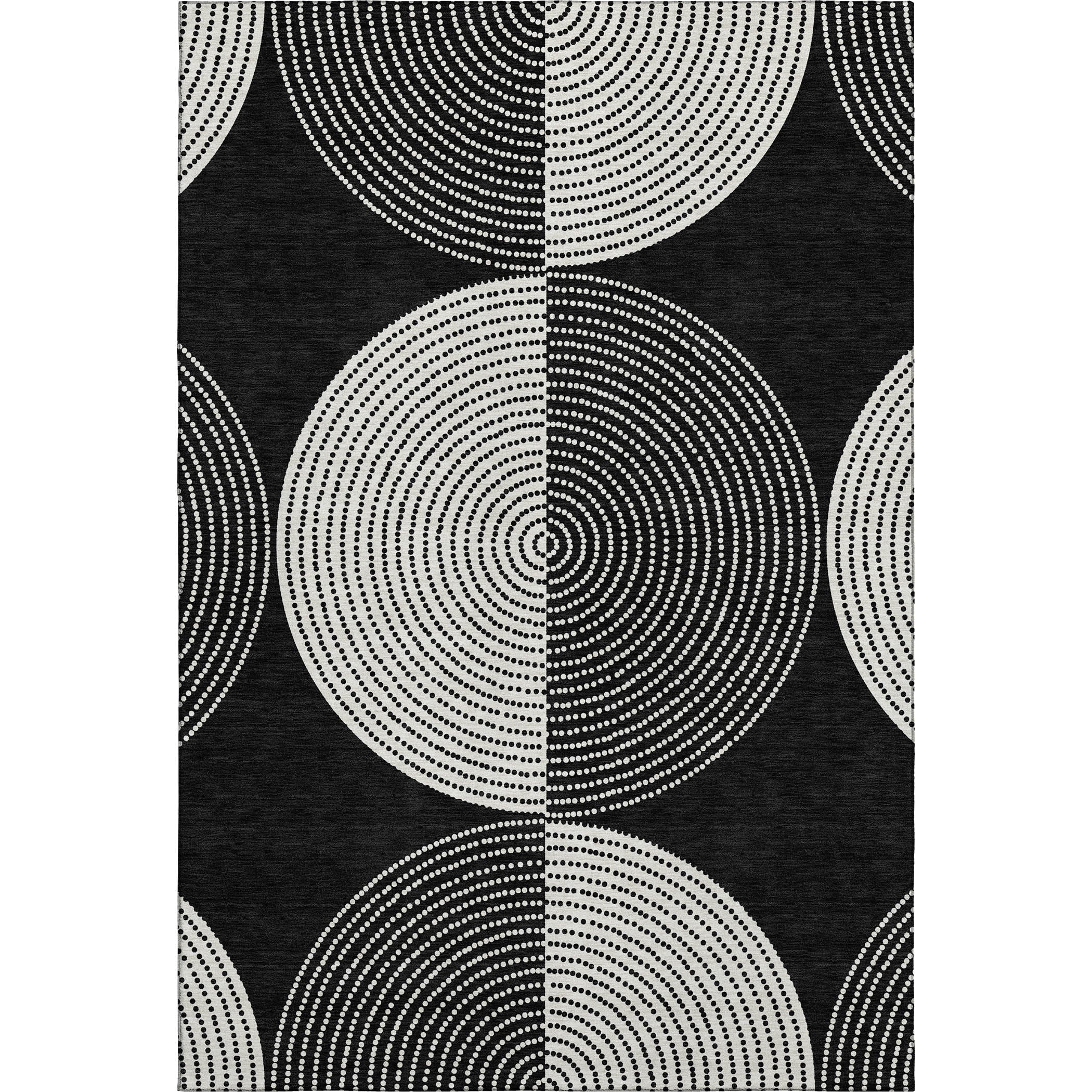 Santorini Machine Washable Transitional Black Rug 2'6" x 3'10" #shape_Rectangle