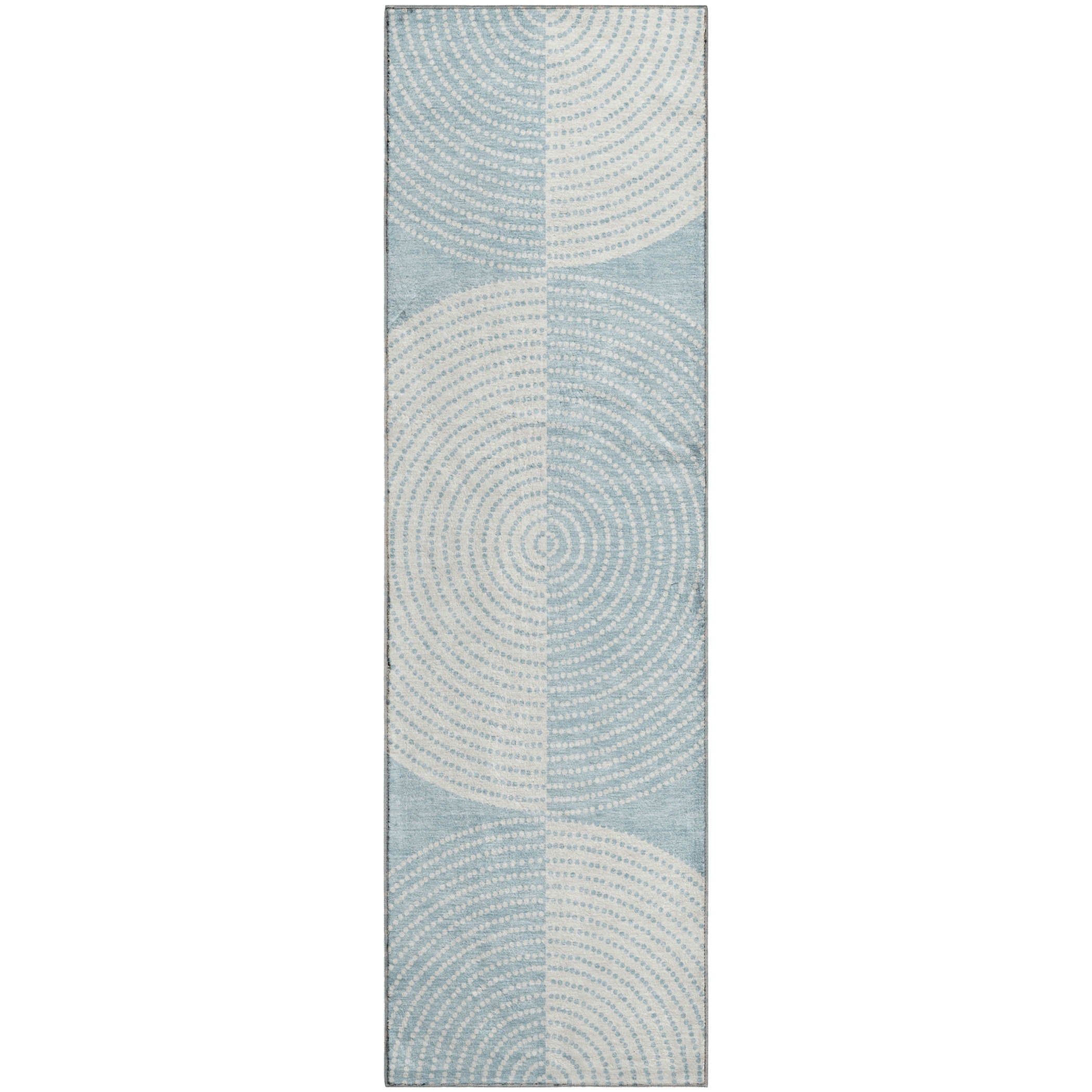 Santorini Machine Washable Transitional Denim Blue Rug 2'3" x 7'6" #shape_Runner