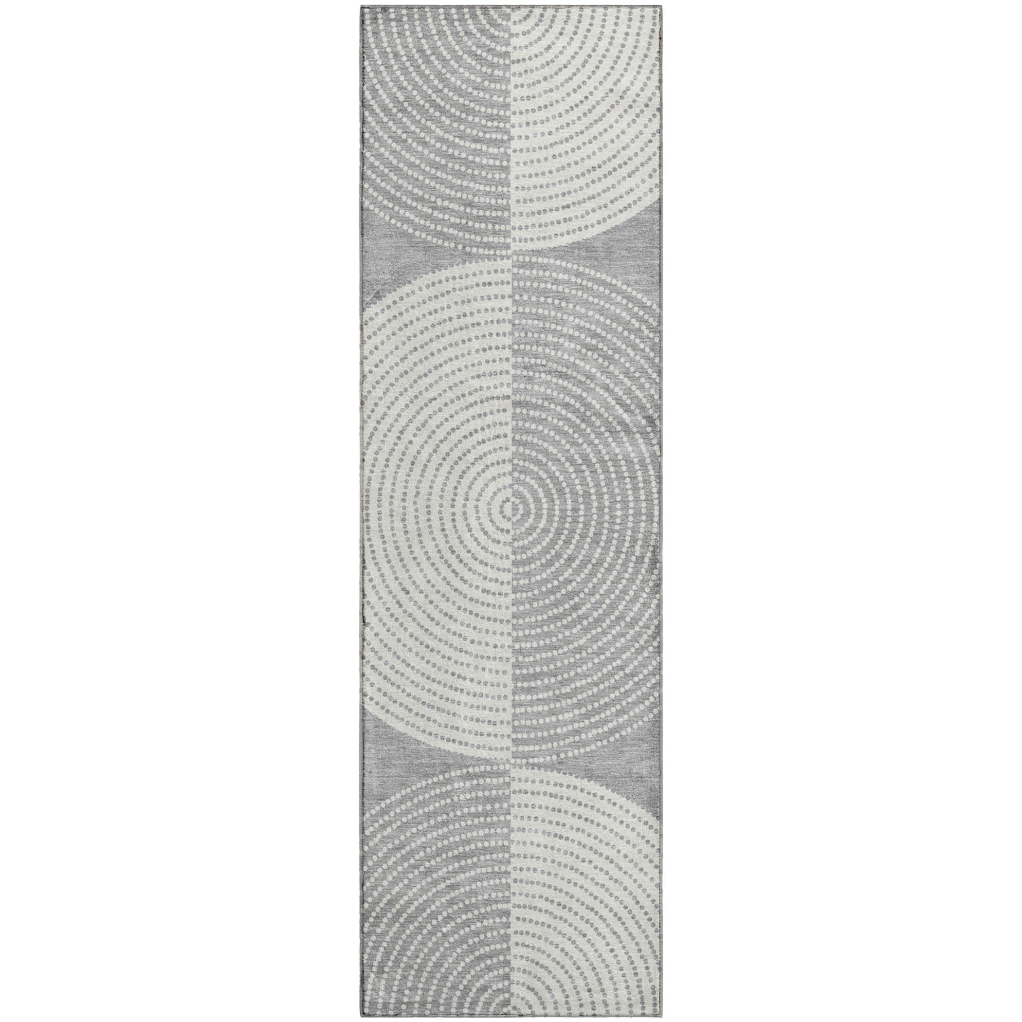 Santorini Machine Washable Transitional Gray Rug 2'3" x 7'6" #shape_Runner