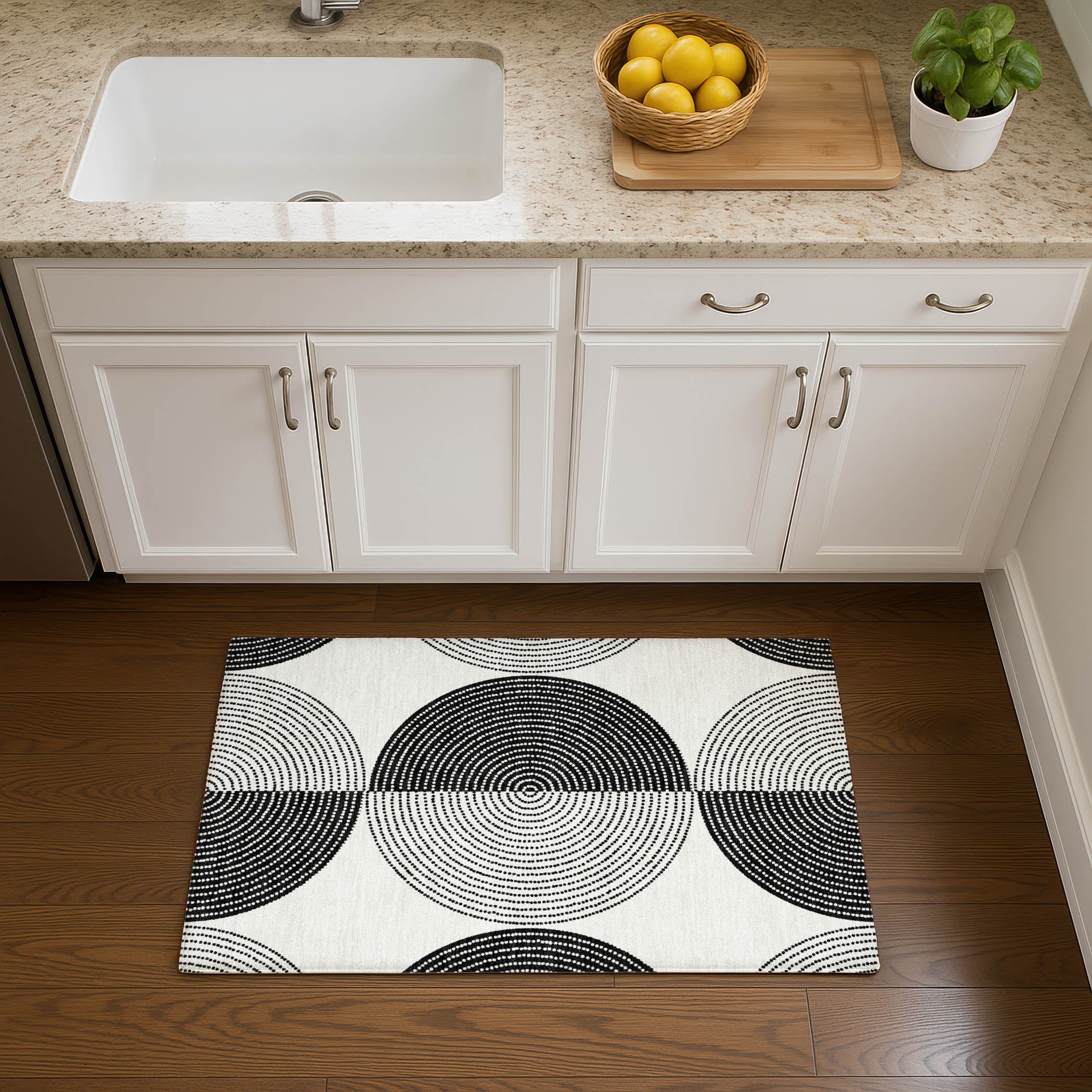 Santorini Machine Washable Transitional Ivory Rug 1'8" x 2'6" #shape_Rectangle