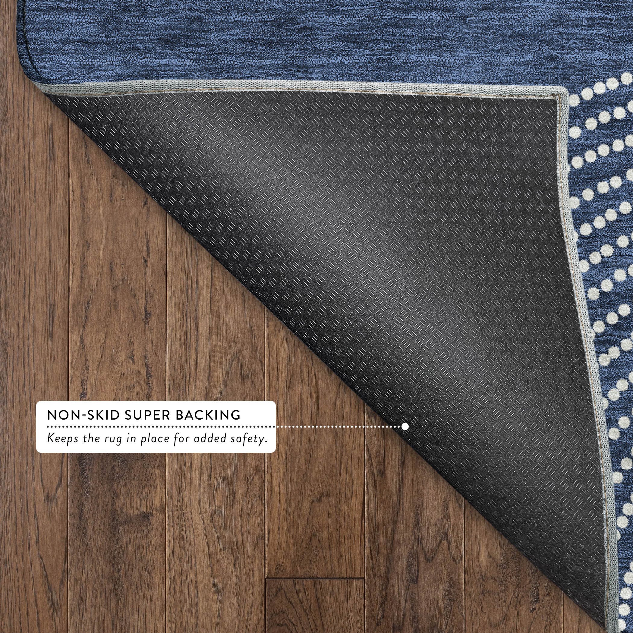 Santorini Machine Washable Transitional Navy Blue Rug 1'8" x 2'6" #shape_Rectangle