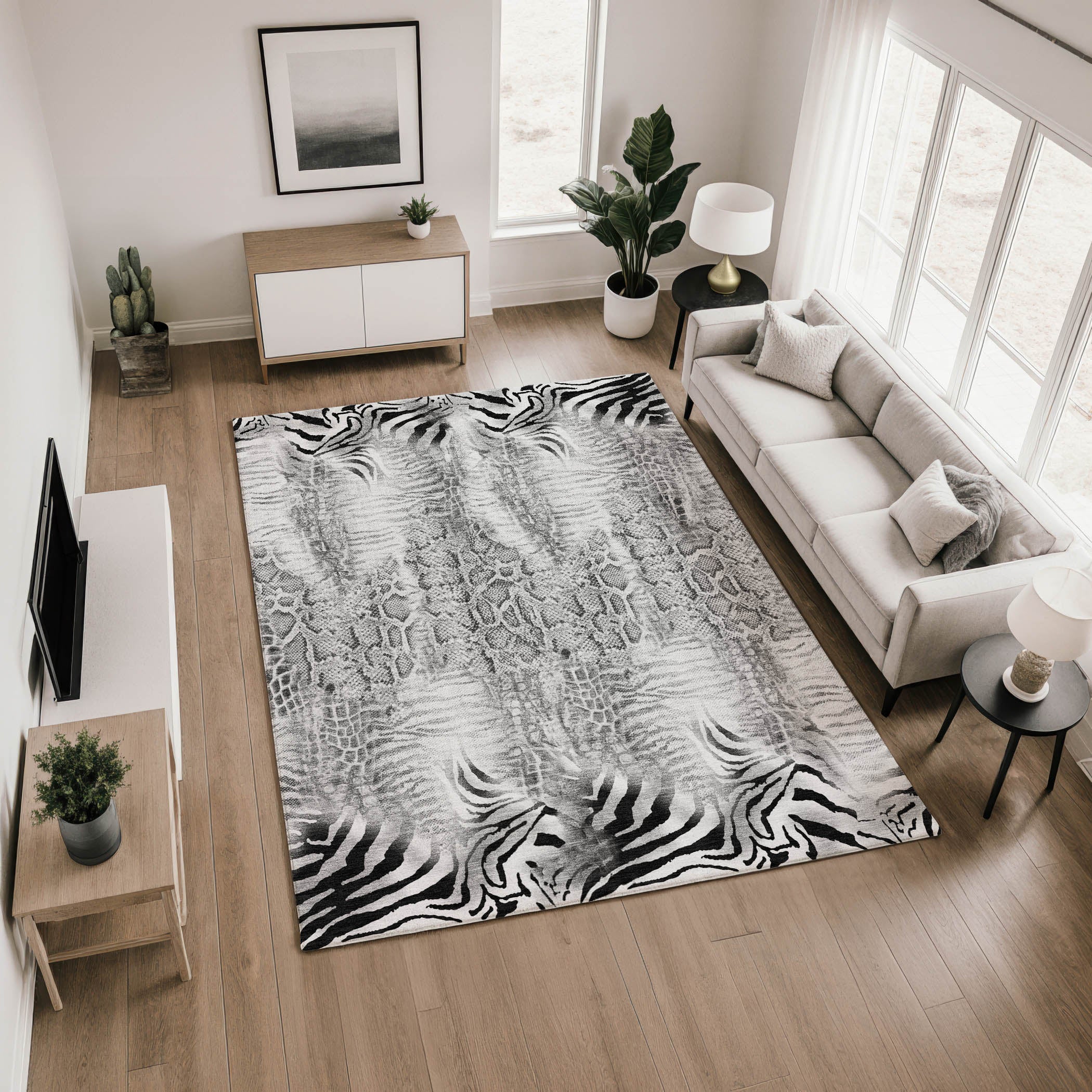Sarajevo Machine Washable Transitional Gray Rug 2'6" x 3'10" #shape_Rectangle
