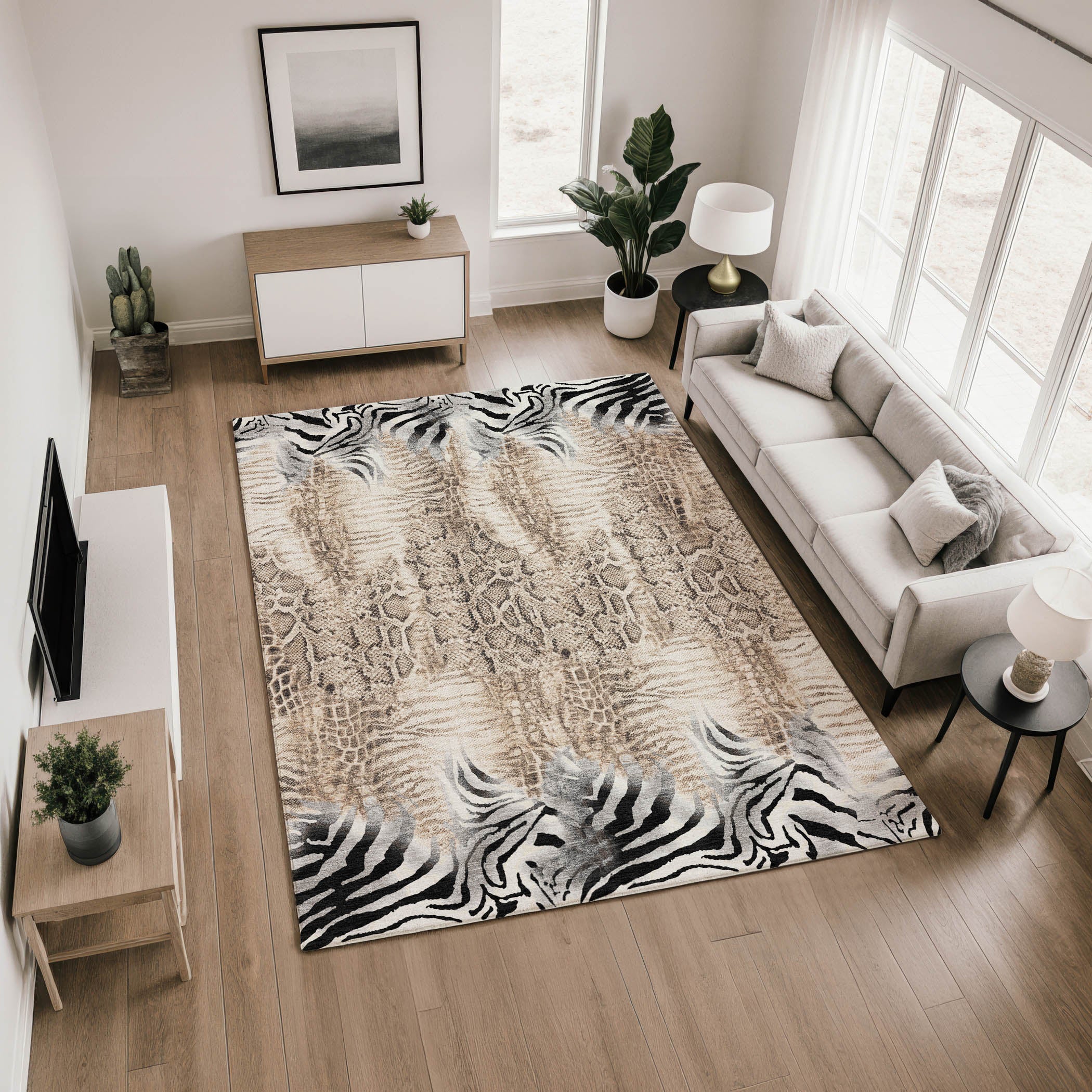 Sarajevo Machine Washable Transitional Ivory Rug 2'6" x 3'10" #shape_Rectangle