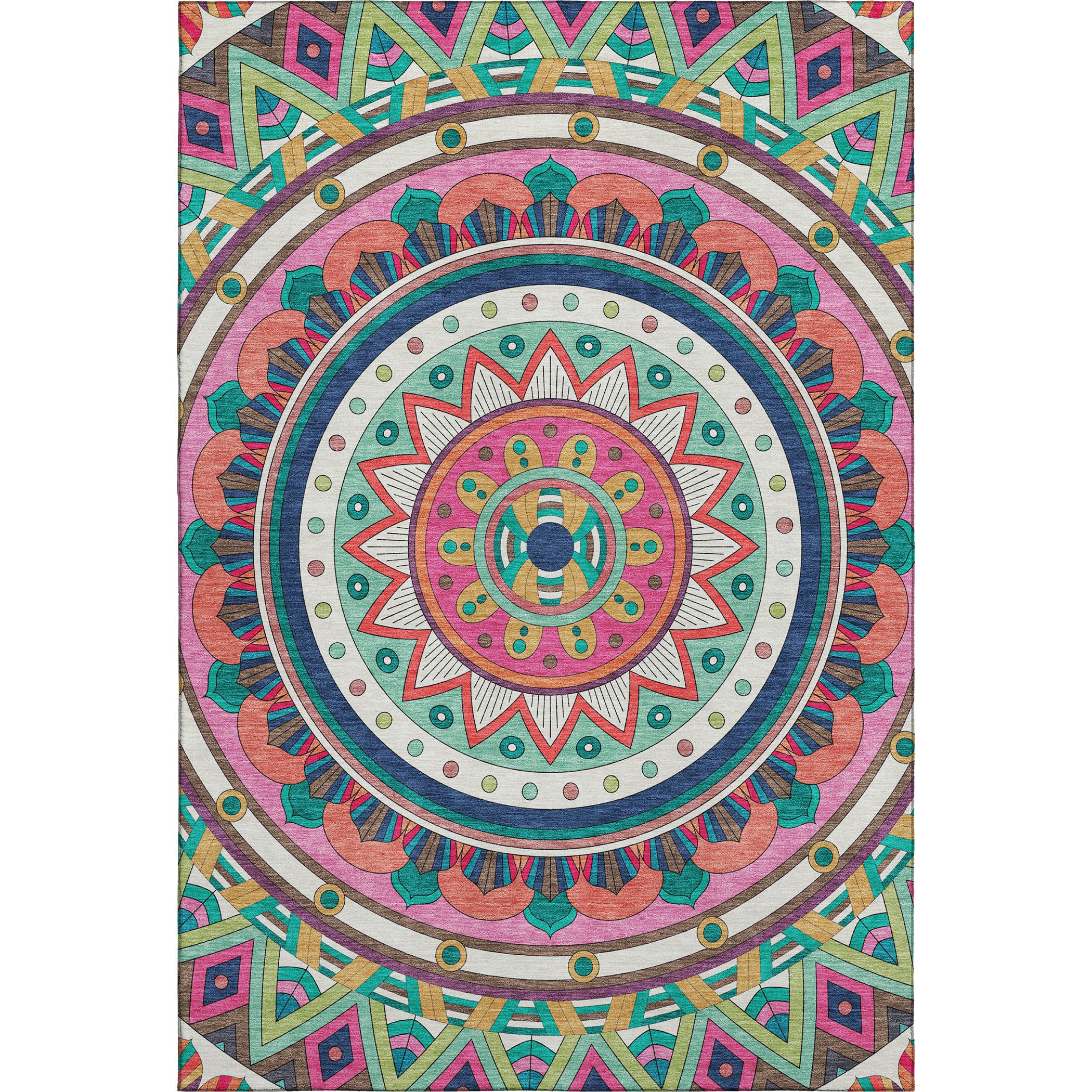 Split Machine Washable Transitional Pink Rug 2'6" x 3'10" #shape_Rectangle