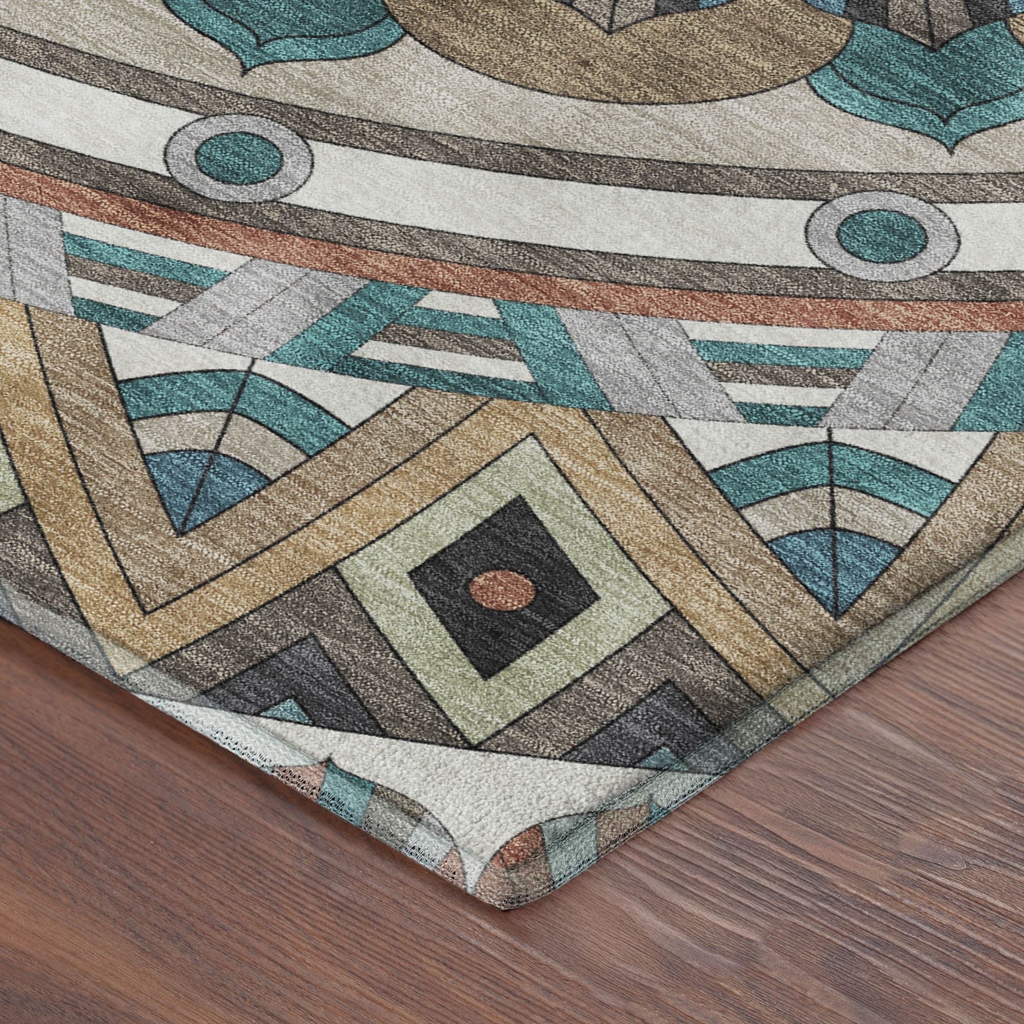 Split Machine Washable Transitional Taupe Brown Rug 1'8" x 2'6" #shape_Rectangle