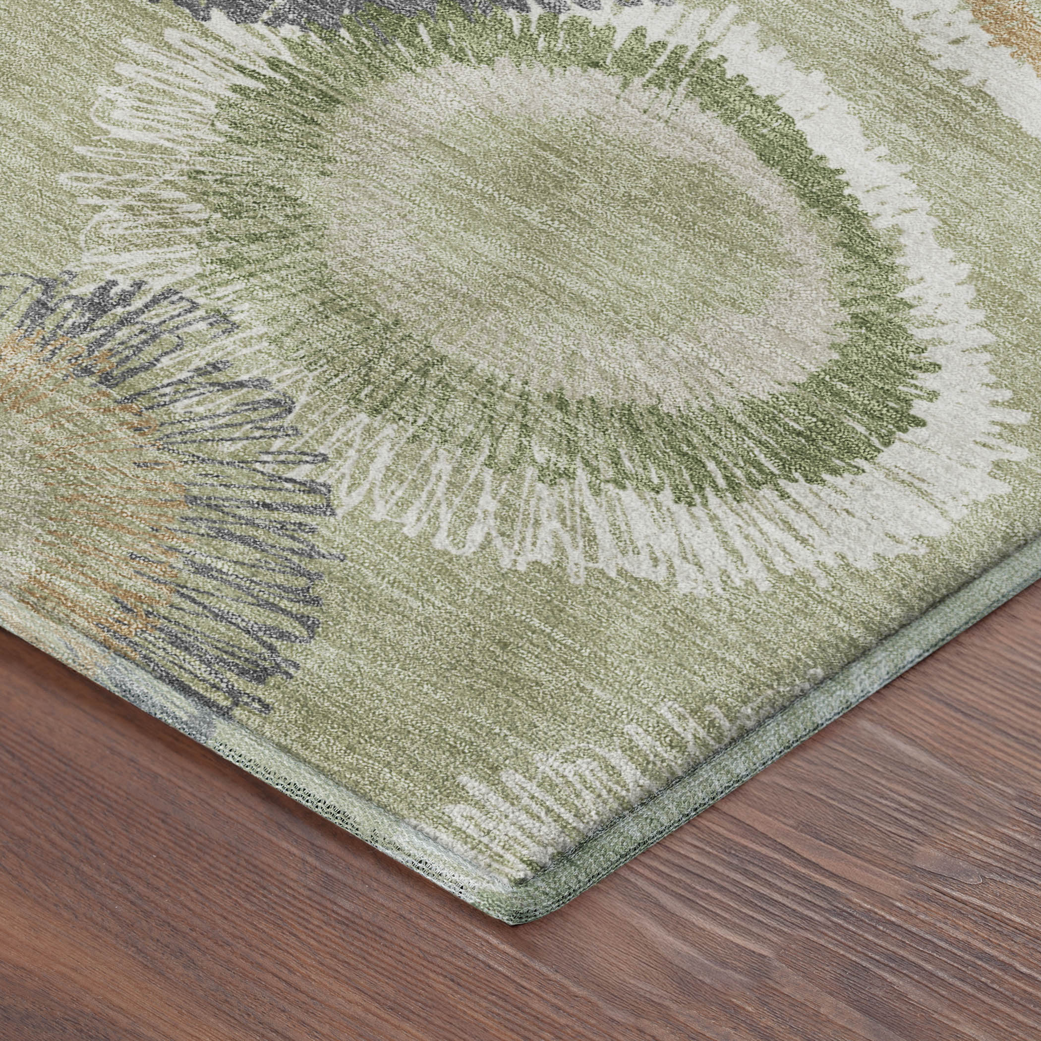 Kyoto Machine Washable Transitional Aloe Green Rug 1'8" x 2'6" #shape_Rectangle