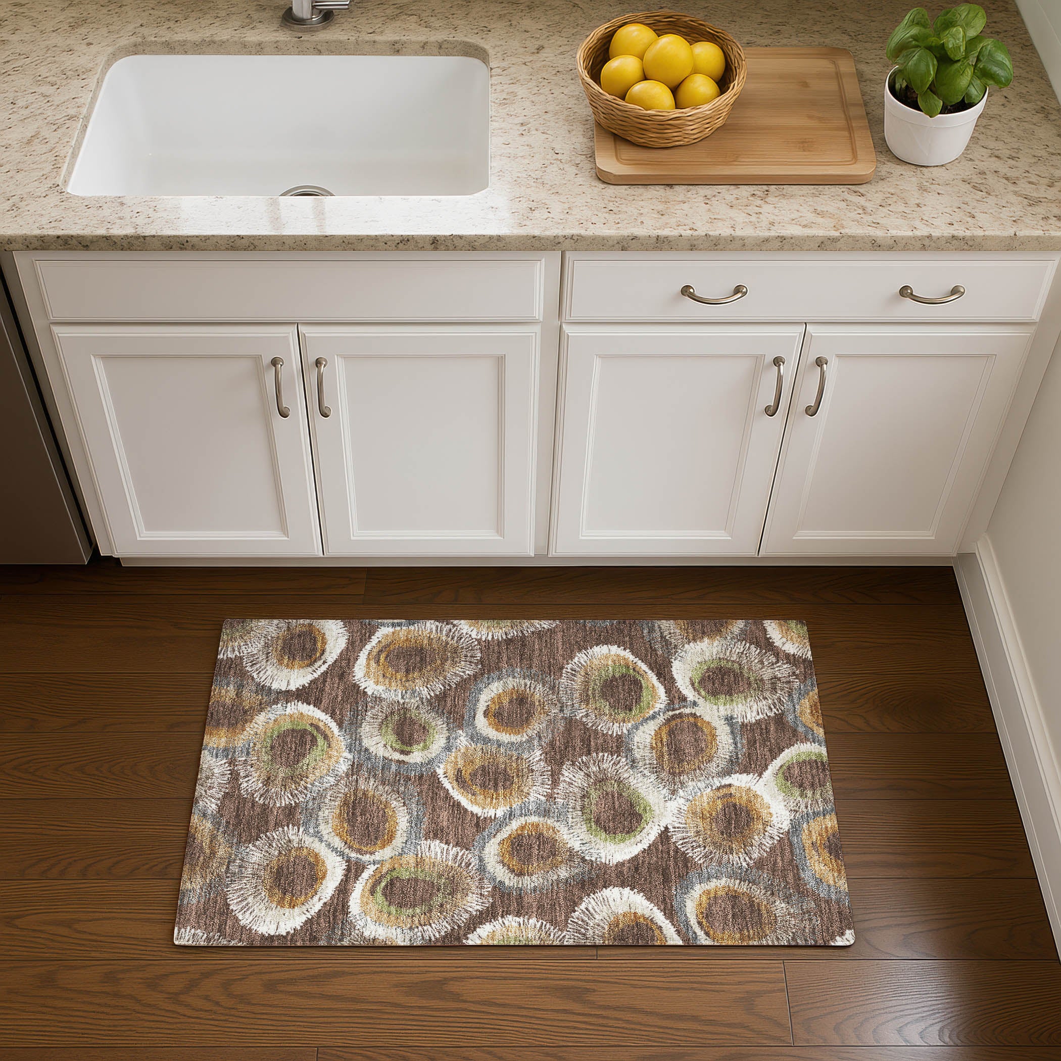 Kyoto Machine Washable Transitional Brown Rug 1'8" x 2'6" #shape_Rectangle