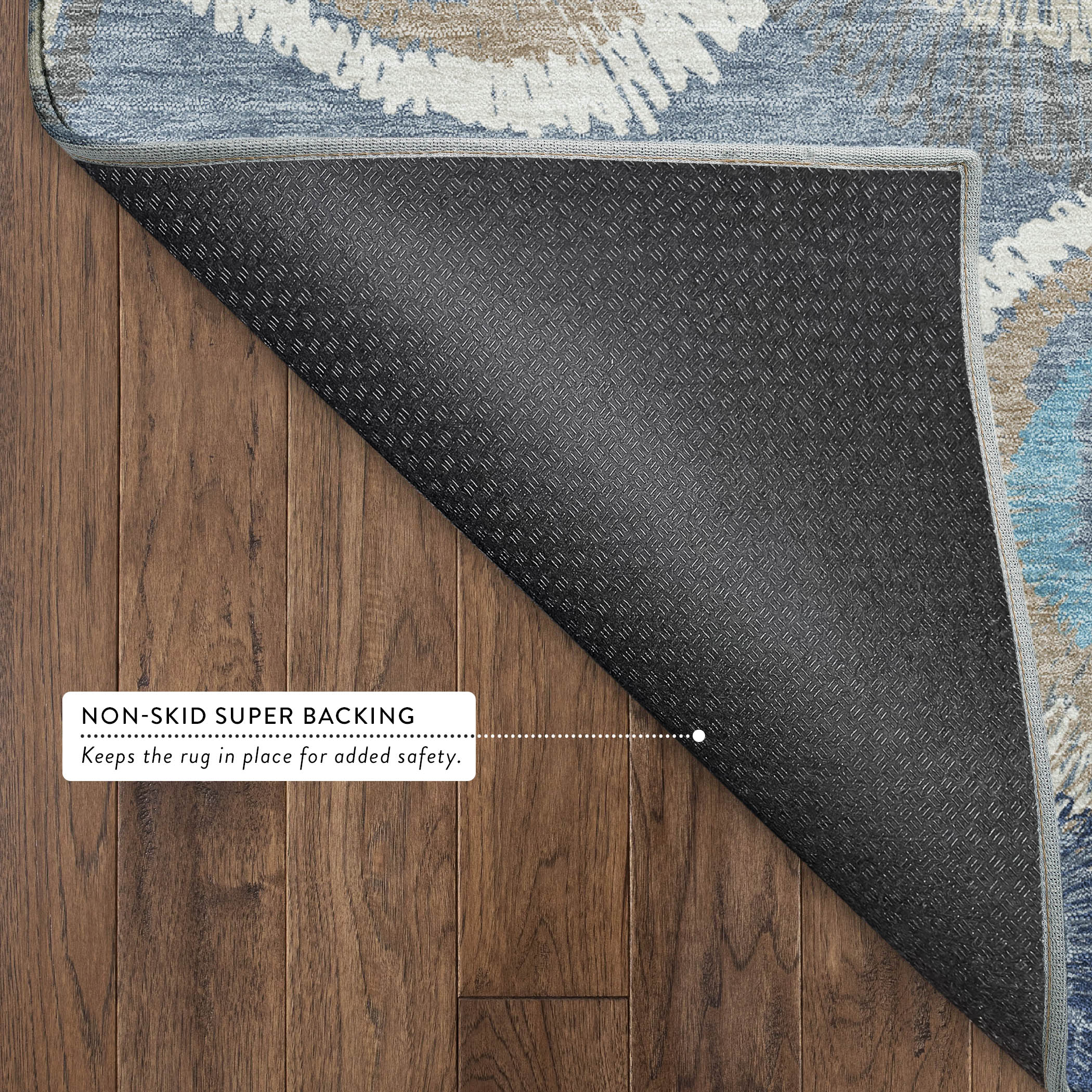 Kyoto Machine Washable Transitional Denim Blue Rug 1'8" x 2'6" #shape_Rectangle