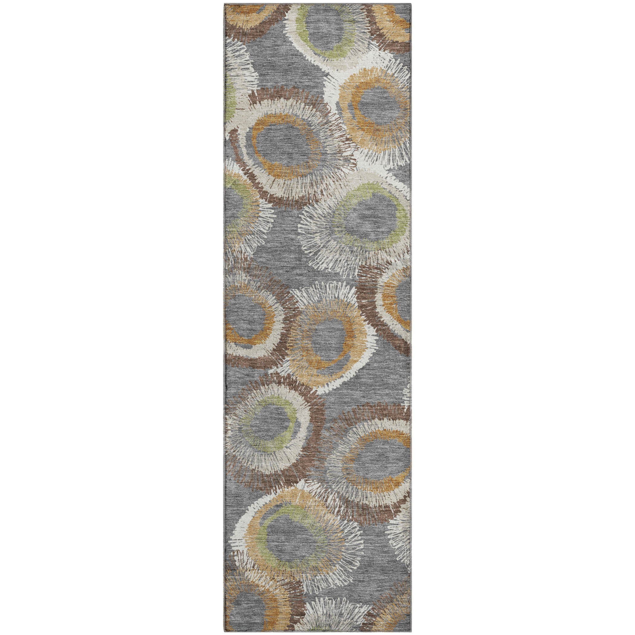 Kyoto Machine Washable Transitional Gray Rug 2'3" x 7'6" #shape_Runner