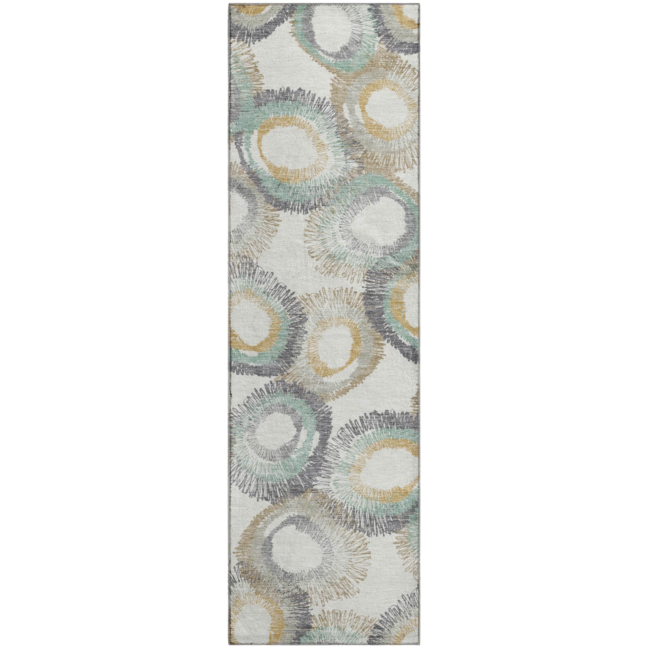 Kyoto Machine Washable Transitional Ivory Rug 2'3" x 7'6" #shape_Runner