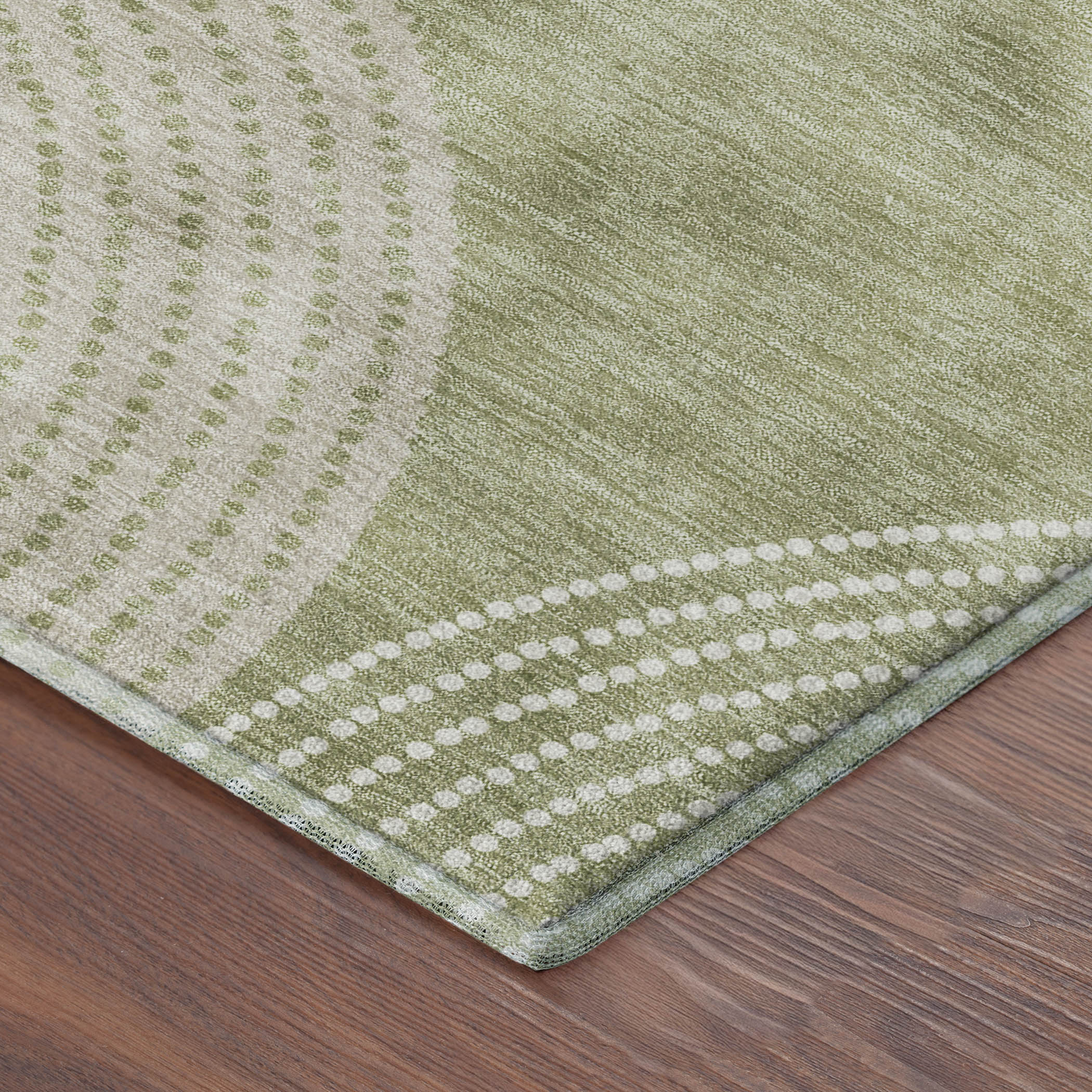 Valletta Machine Washable Transitional Aloe Green Rug 1'8" x 2'6" #shape_Rectangle