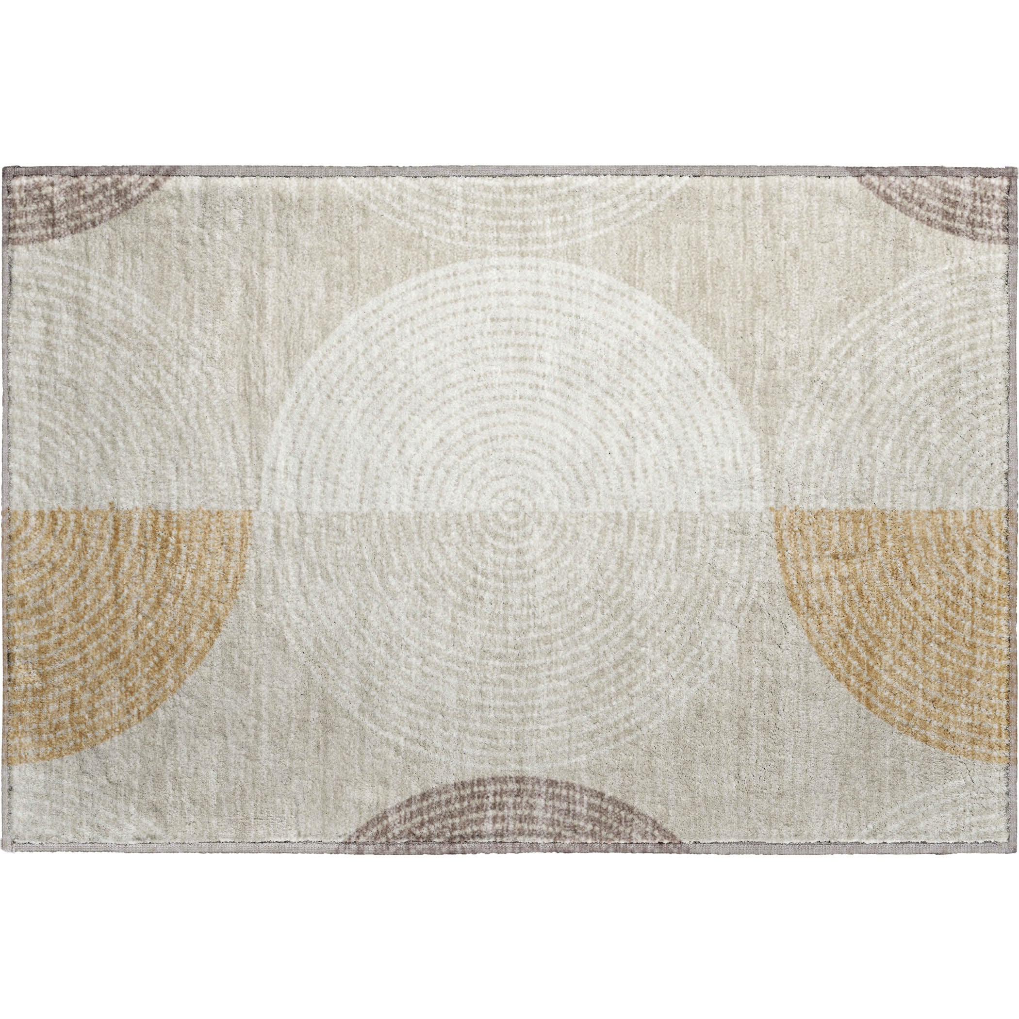 Valletta Machine Washable Transitional Beige Brown Rug 1'8" x 2'6" #shape_Rectangle