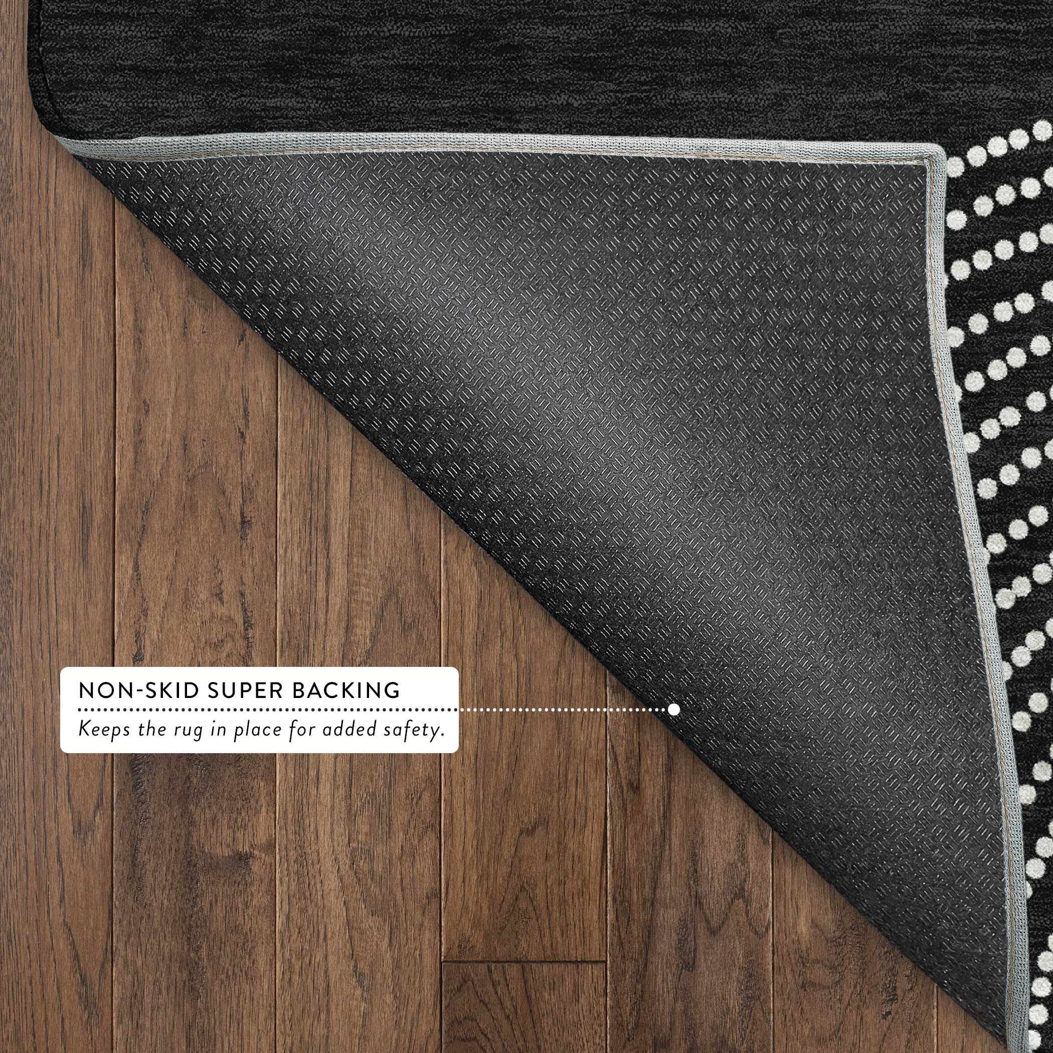 Valletta Machine Washable Transitional Black Rug 1'8" x 2'6" #shape_Rectangle
