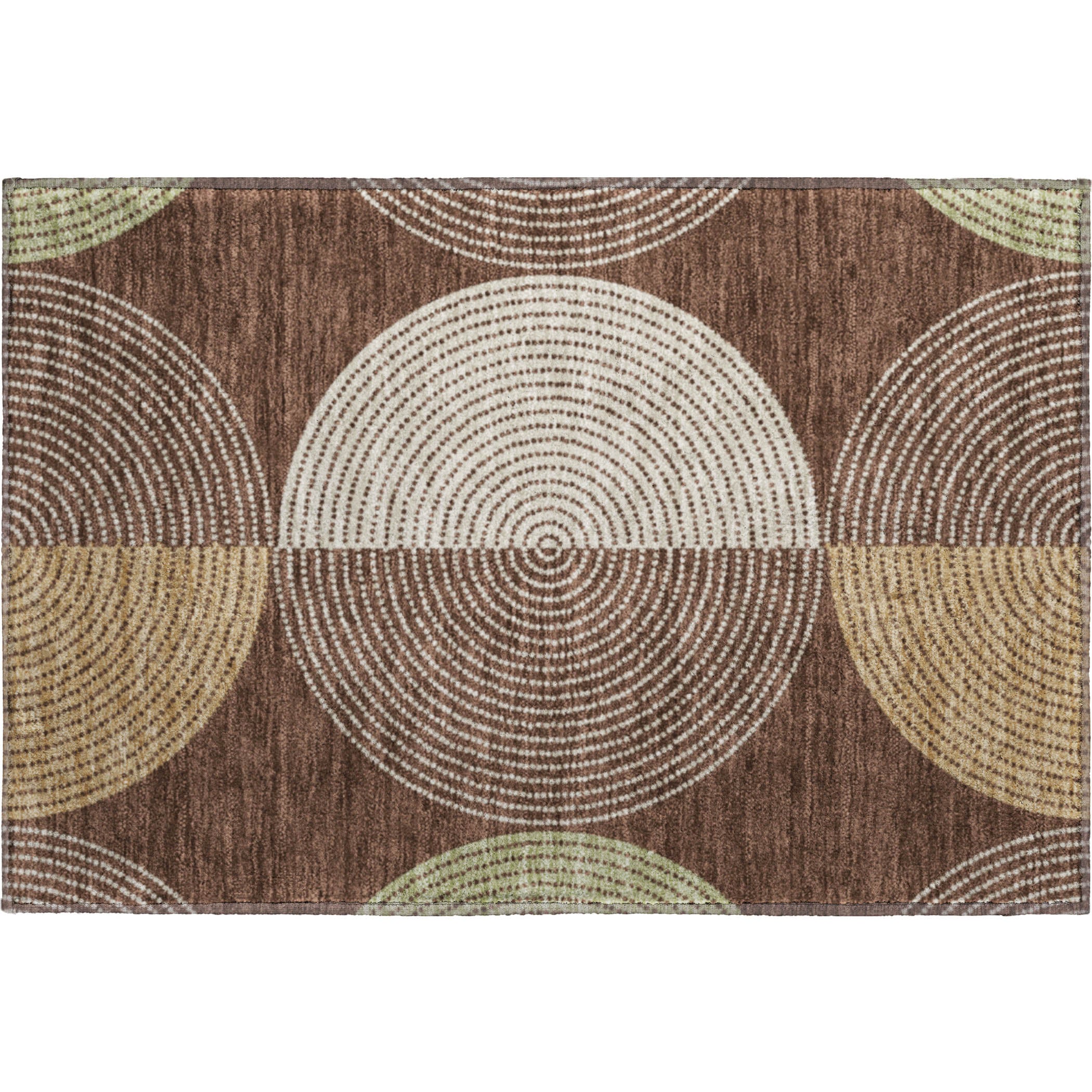 Valletta Machine Washable Transitional Chocolate Brown Rug 1'8" x 2'6" #shape_Rectangle