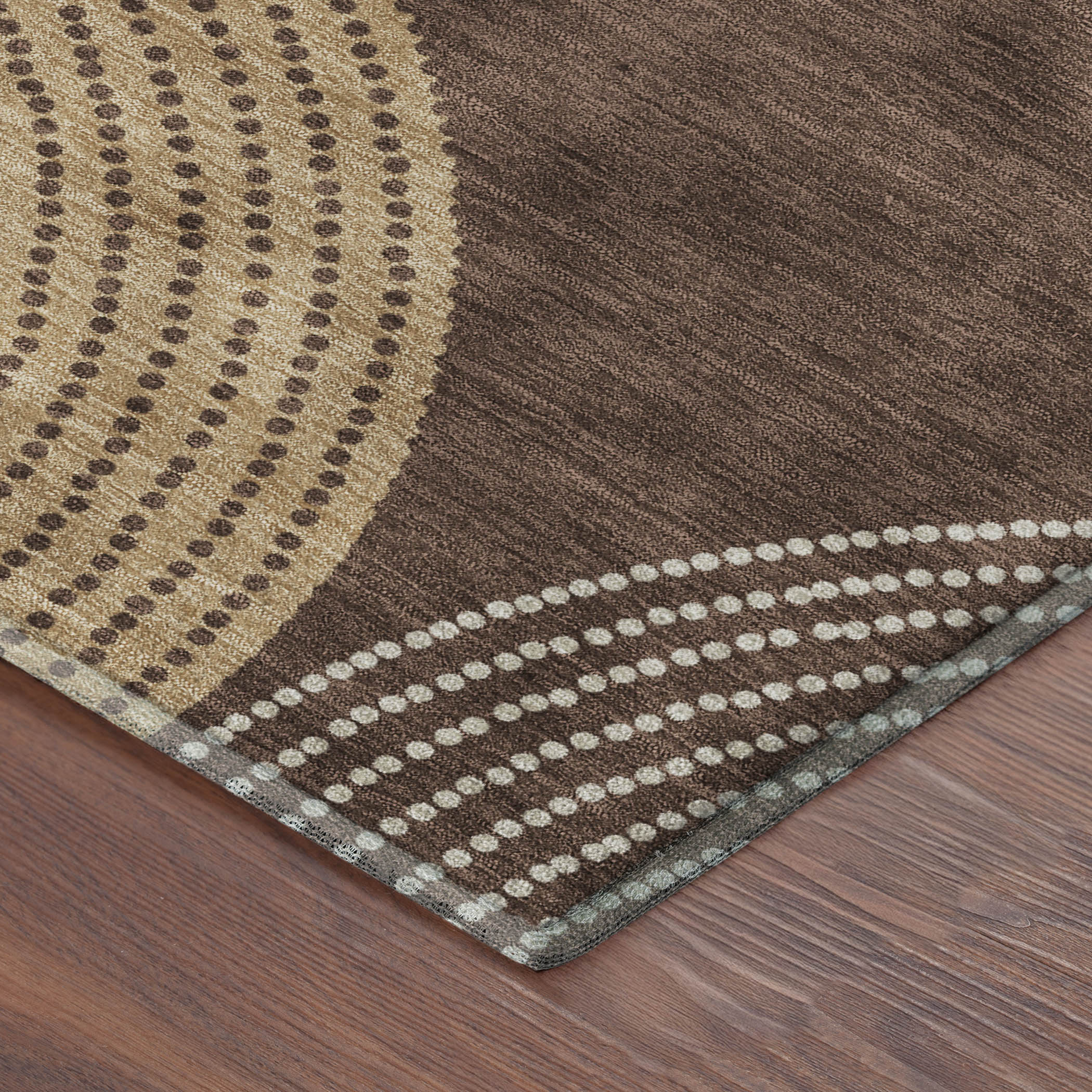 Valletta Machine Washable Transitional Chocolate Brown Rug 1'8" x 2'6" #shape_Rectangle