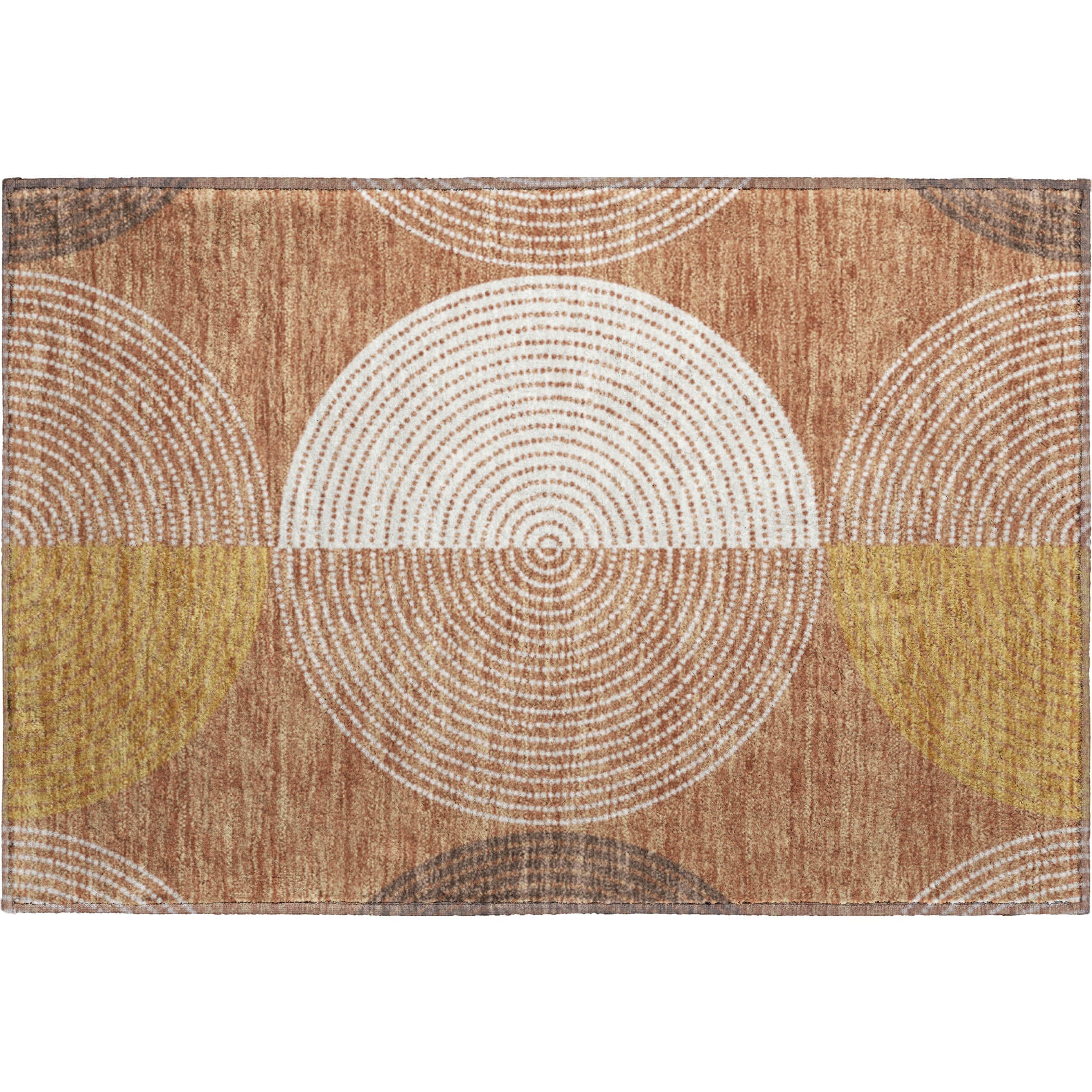 Valletta Machine Washable Transitional Copper Orange Rug 1'8" x 2'6" #shape_Rectangle