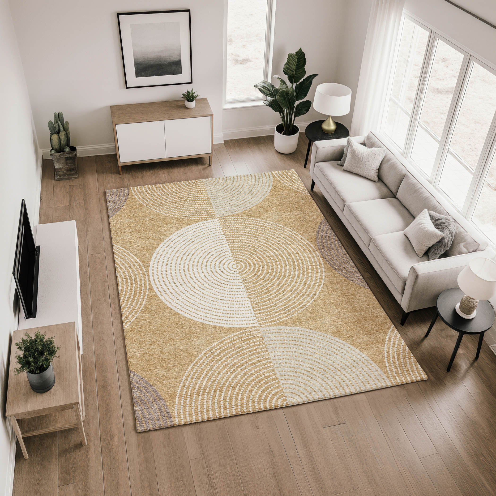 Valletta Machine Washable Transitional Gold Rug 2'6" x 3'10" #shape_Rectangle