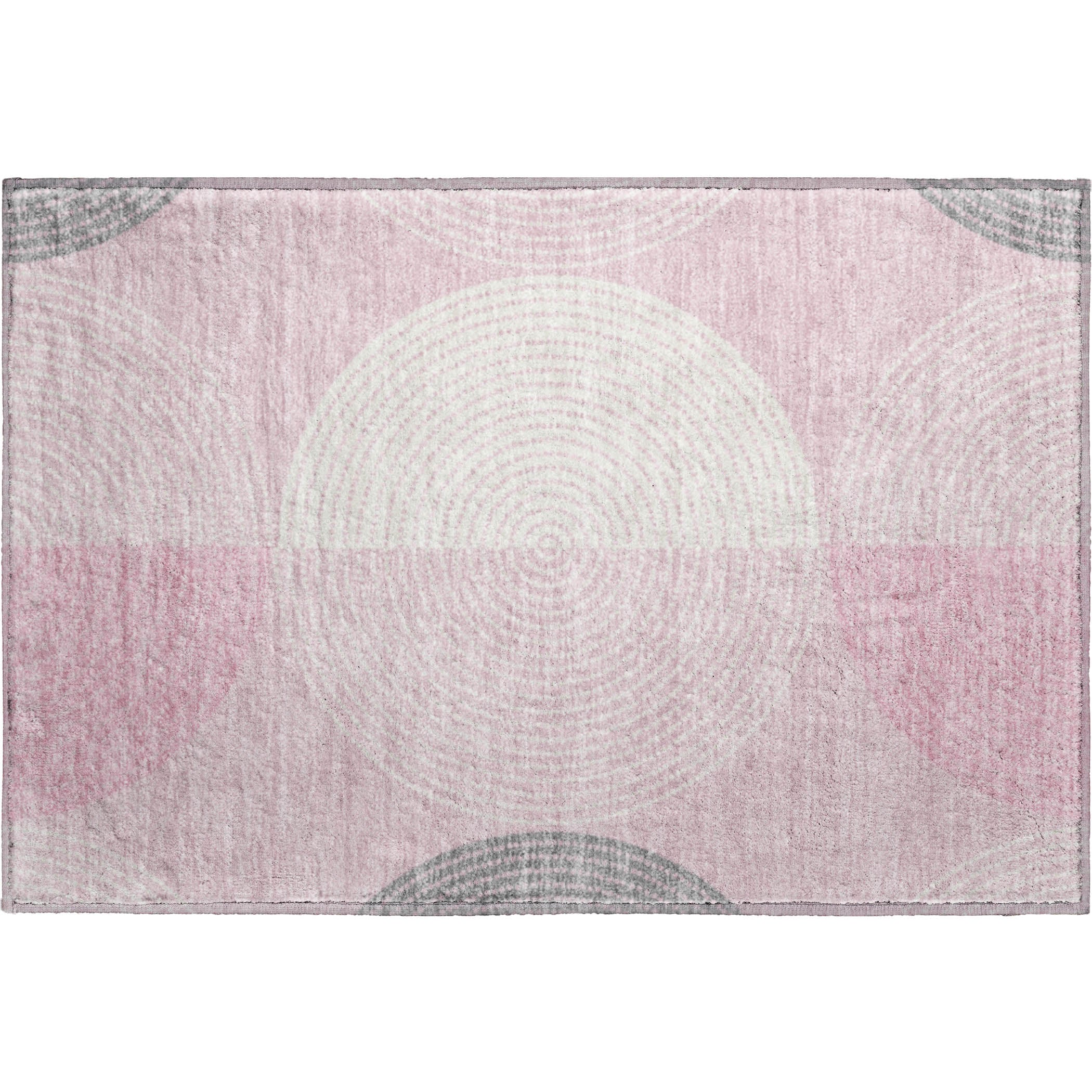 Valletta Machine Washable Transitional Pink Rug 1'8" x 2'6" #shape_Rectangle