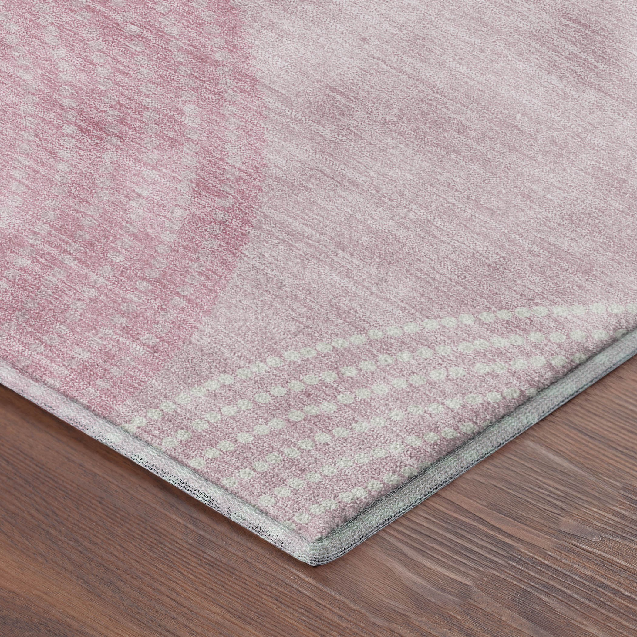 Valletta Machine Washable Transitional Pink Rug 1'8" x 2'6" #shape_Rectangle