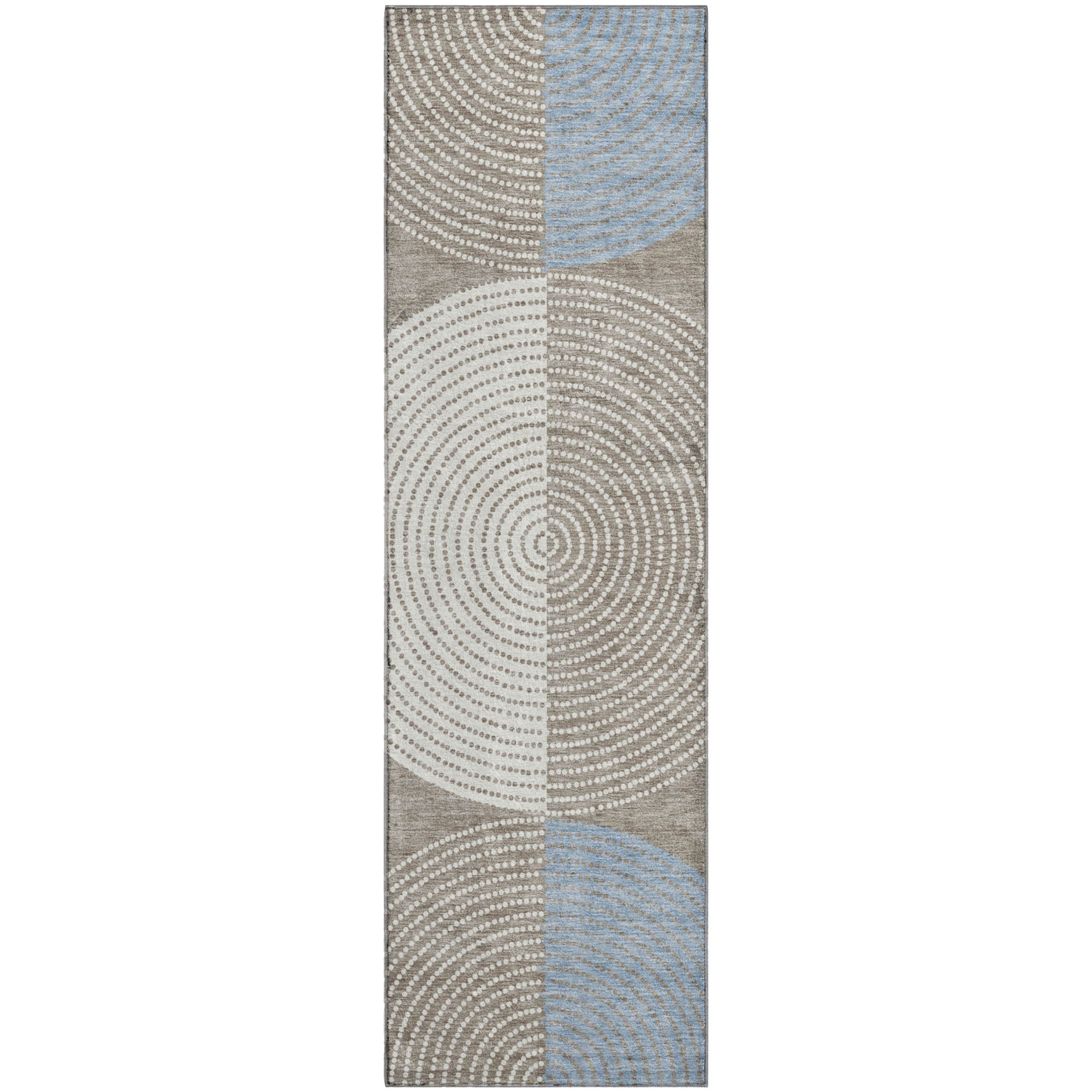 Valletta Machine Washable Transitional Taupe Brown Rug 2'3" x 7'6" #shape_Runner