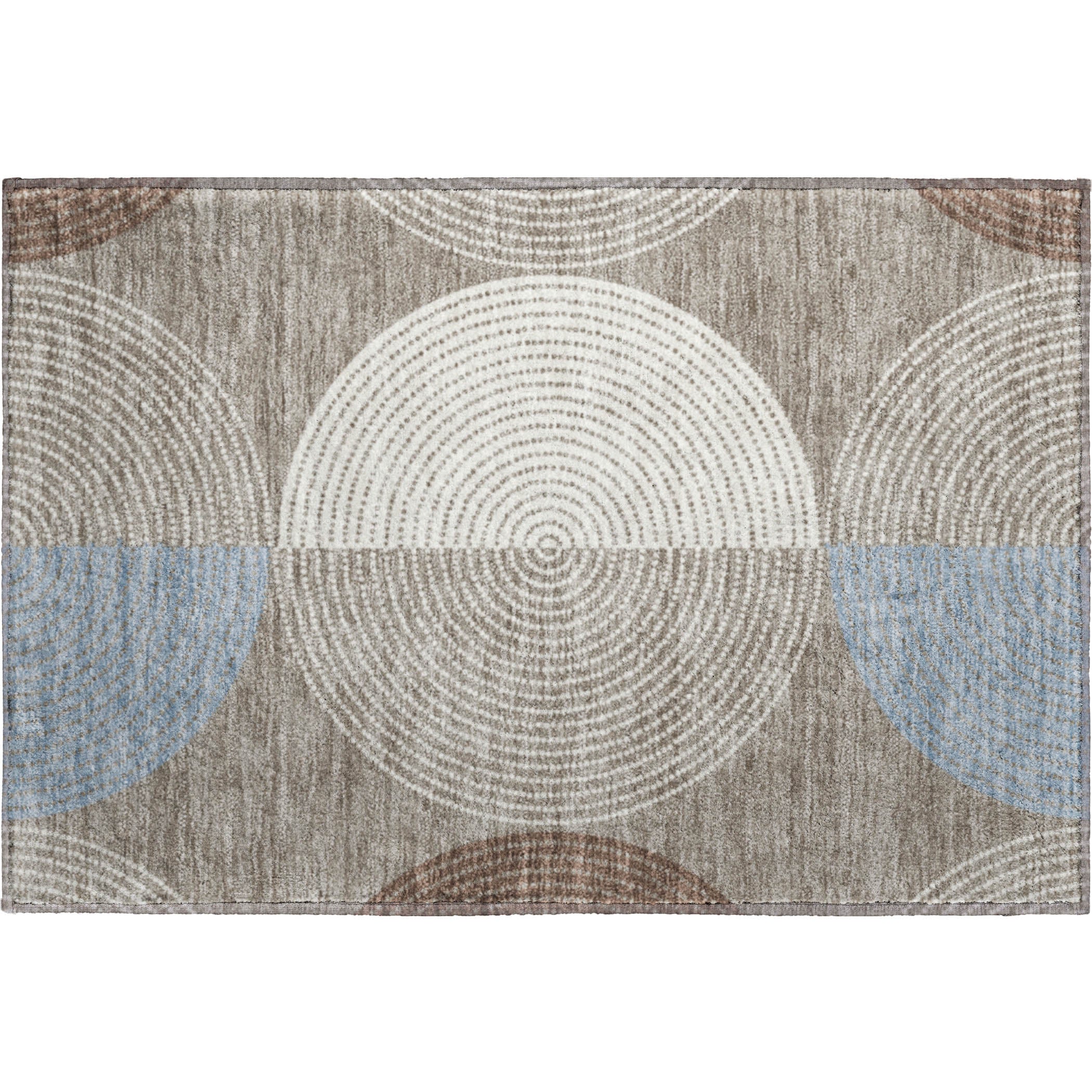 Valletta Machine Washable Transitional Taupe Brown Rug 1'8" x 2'6" #shape_Rectangle