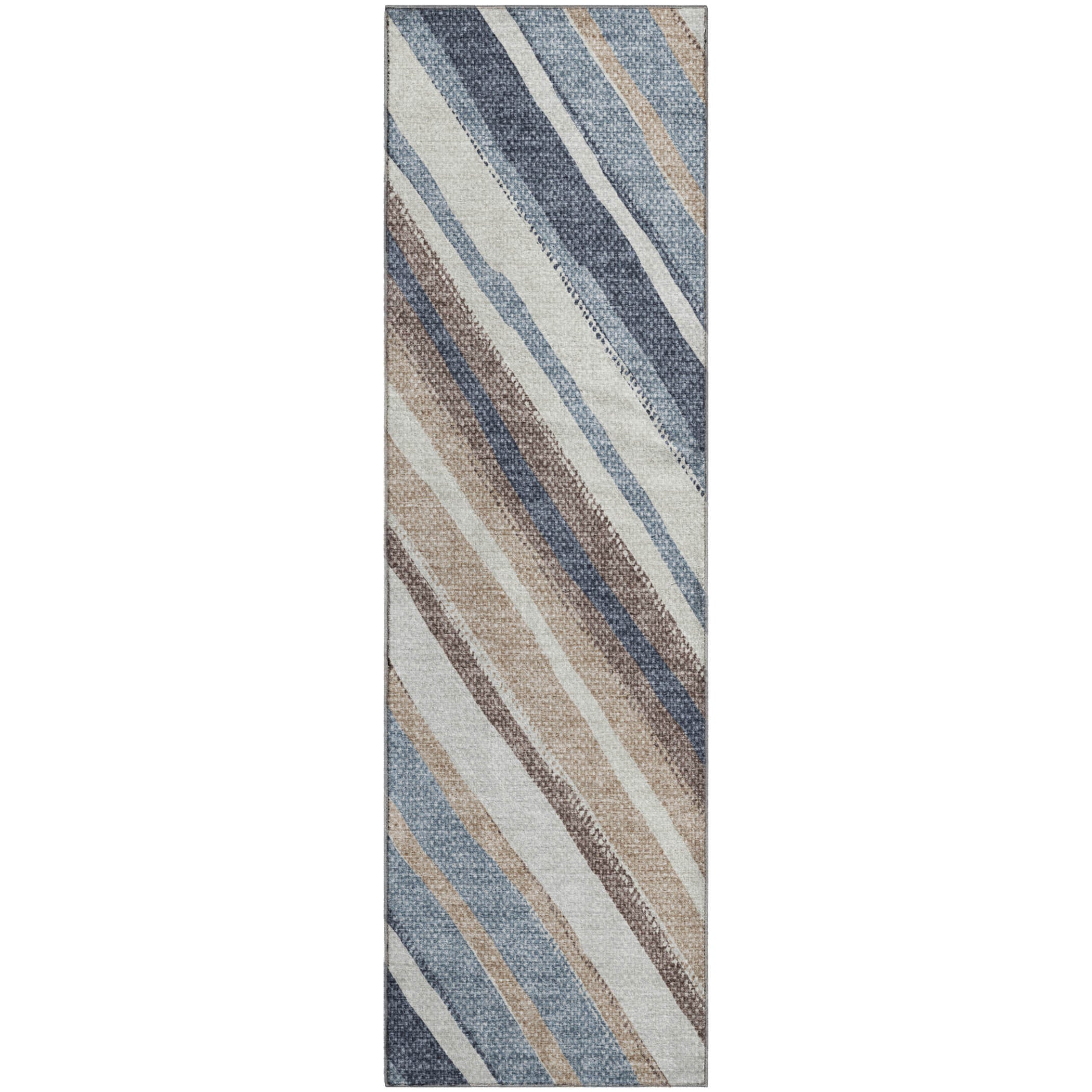 Luang Prabang Machine Washable Transitional Denim Blue Rug 2'3" x 7'6" #shape_Runner