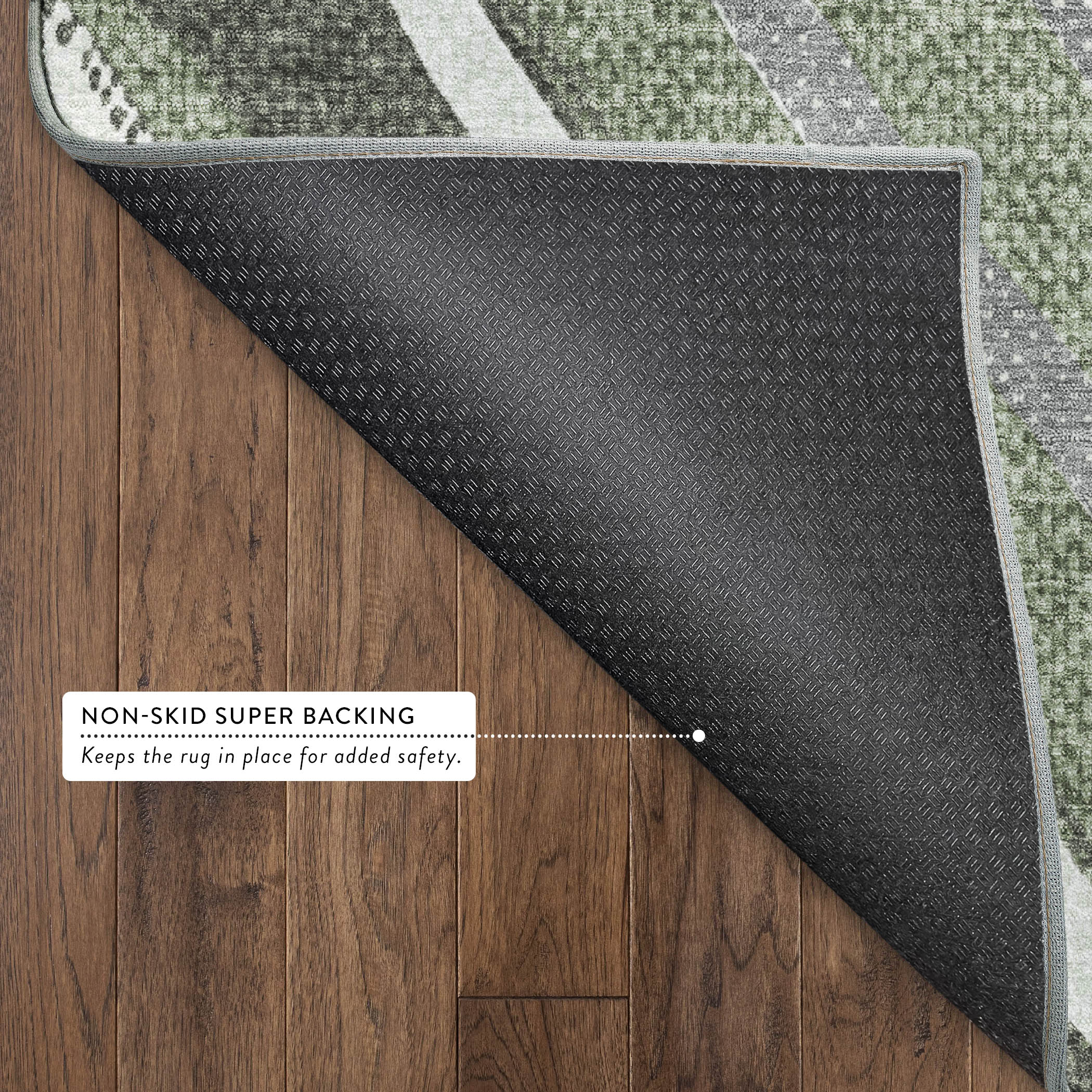 Luang Prabang Machine Washable Transitional Fern Green Rug 1'8" x 2'6" #shape_Rectangle