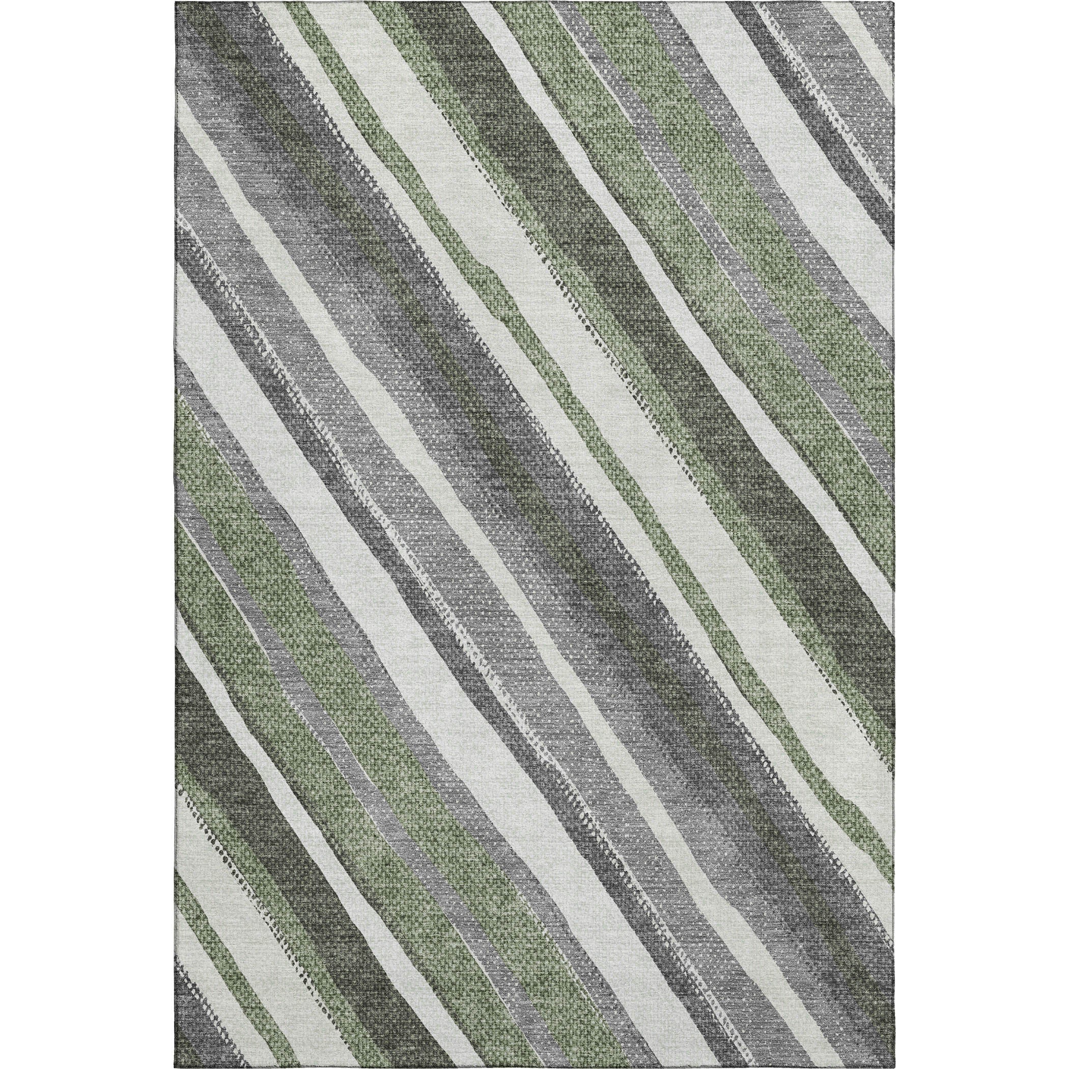 Luang Prabang Machine Washable Transitional Fern Green Rug 2'6" x 3'10" #shape_Rectangle