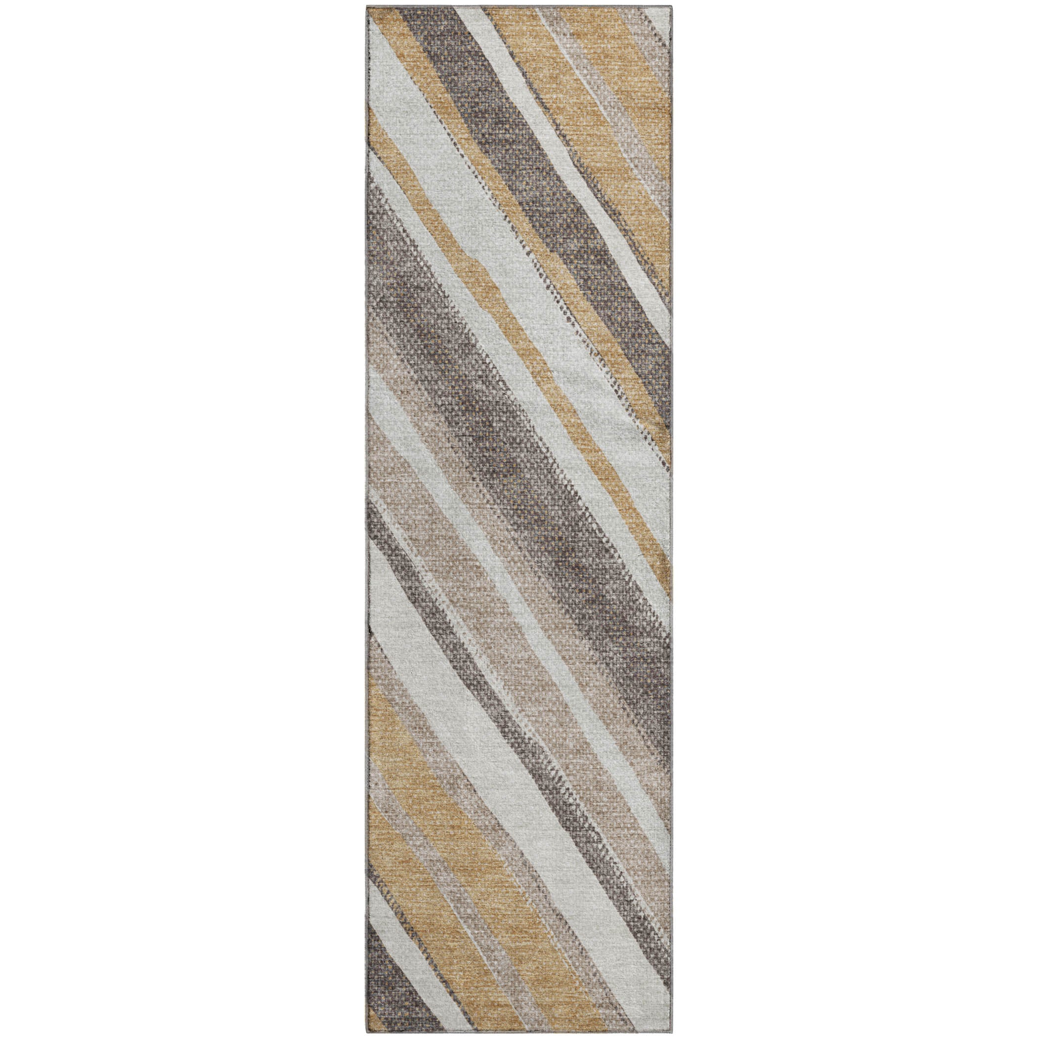 Luang Prabang Machine Washable Transitional Gold Rug 2'3" x 7'6" #shape_Runner