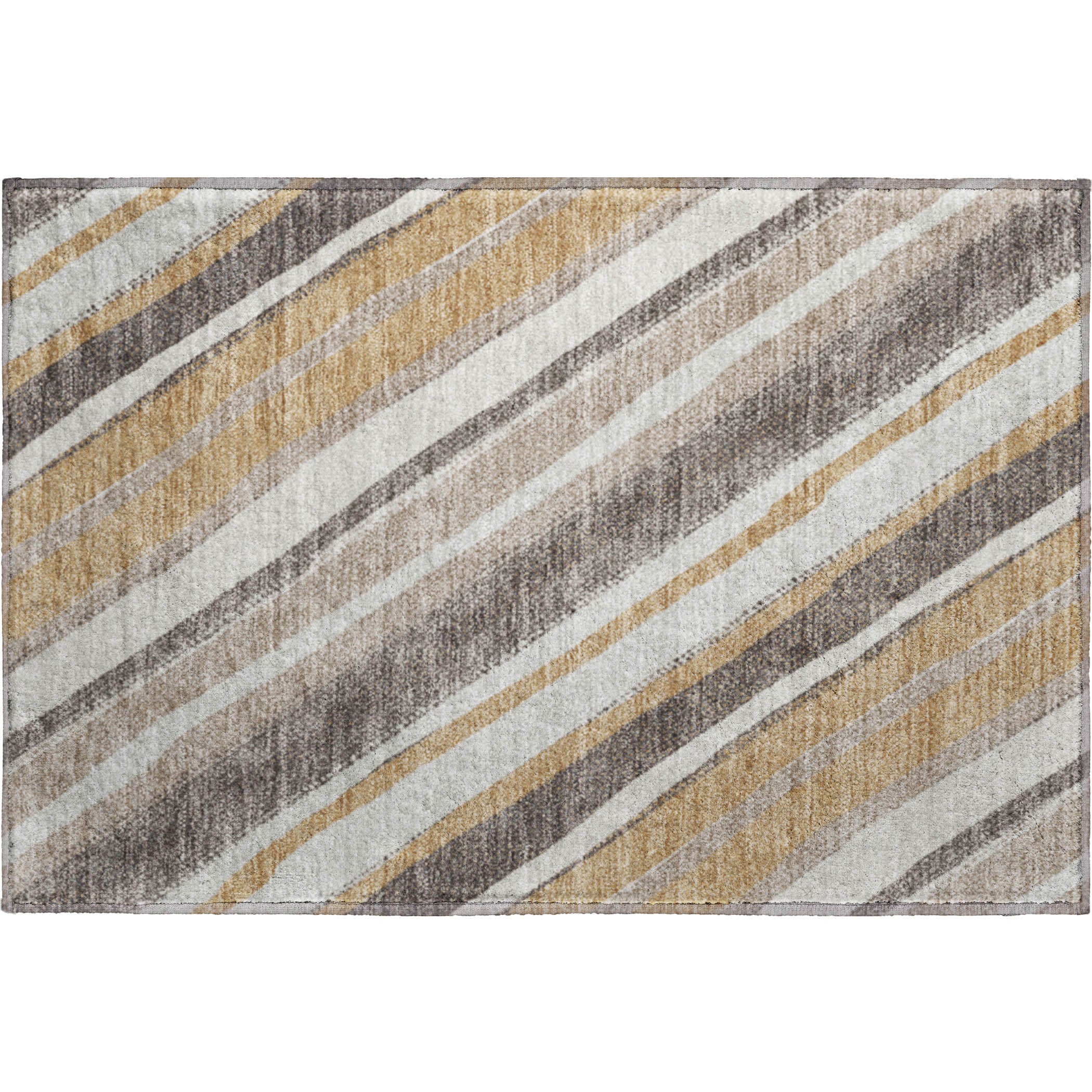 Luang Prabang Machine Washable Transitional Gold Rug 1'8" x 2'6" #shape_Rectangle